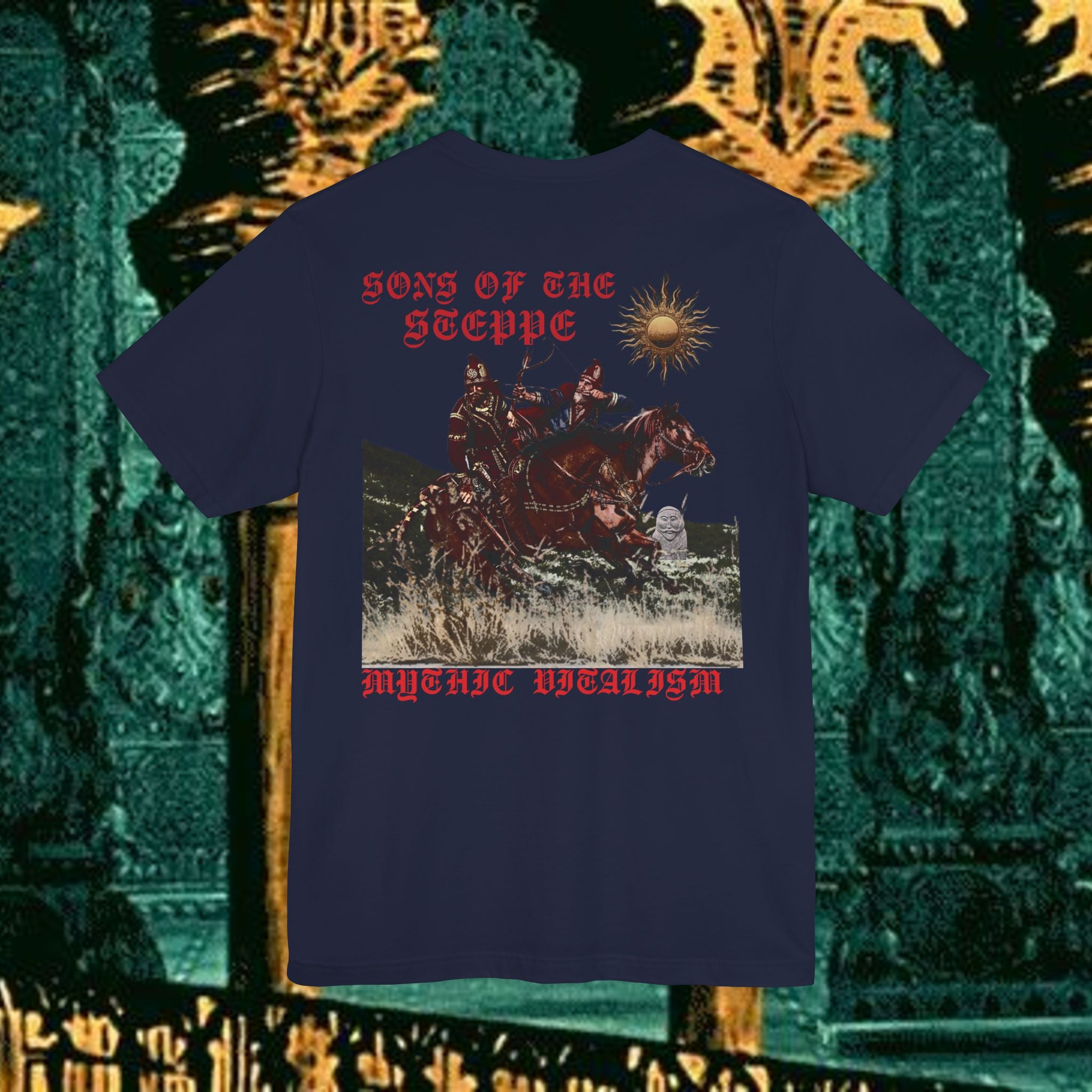 Sons of the Steppe Mythical Medieval Inspired Graphic T Shirt Back Version