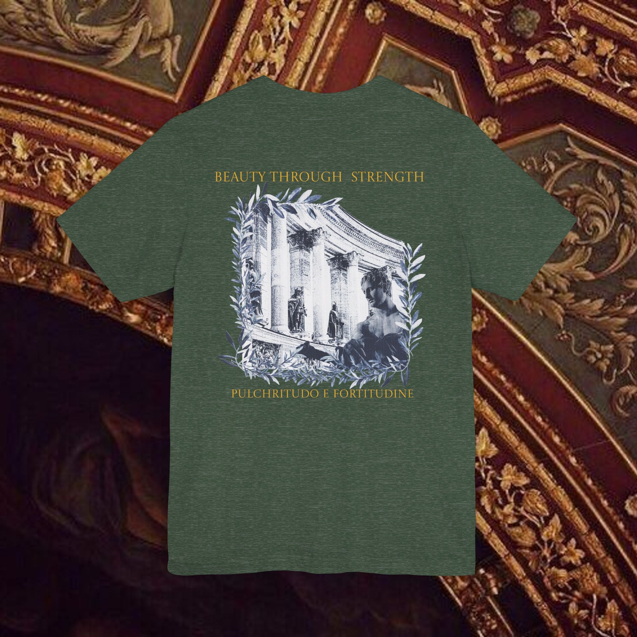 Beauty Through Strength Classically-Inspired Cotton Graphic Shirt Back Version