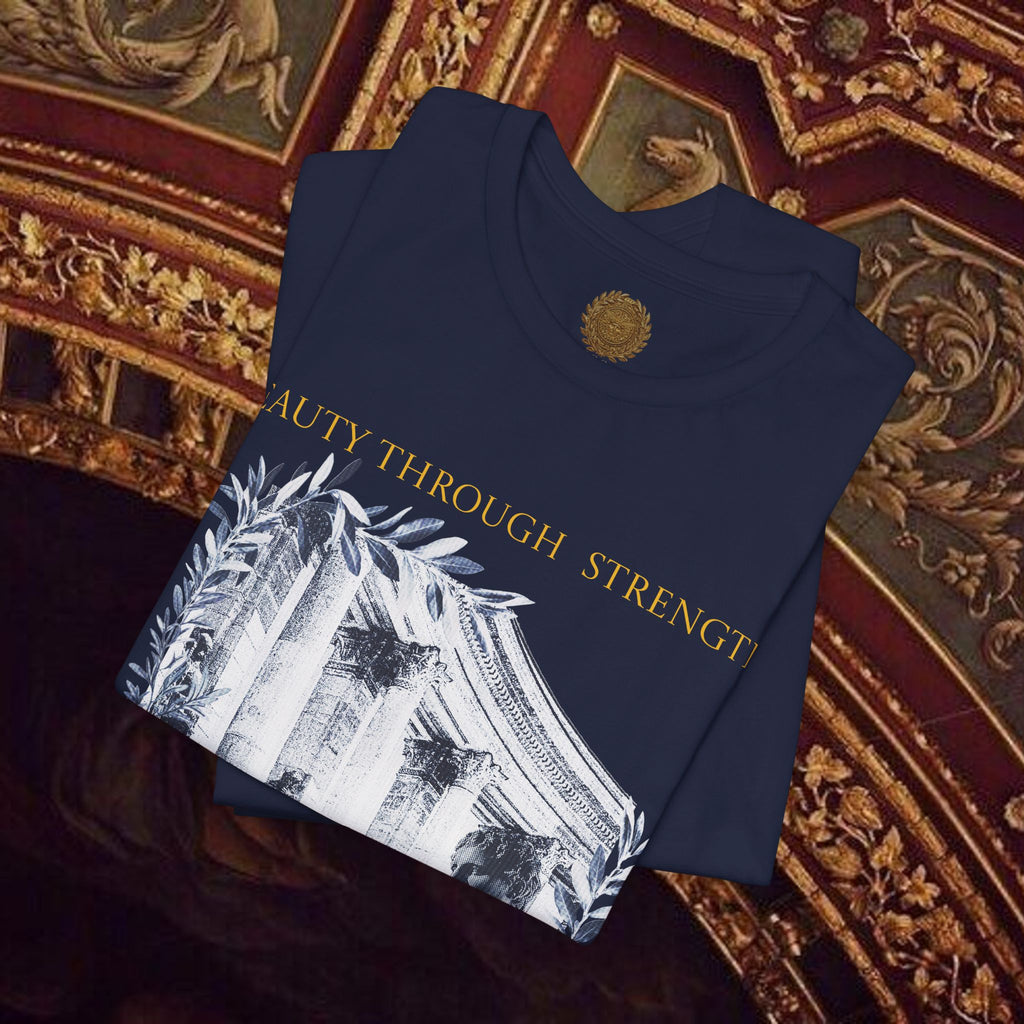 Beauty Through Strength Classically-Inspired Cotton Graphic T-Shirt