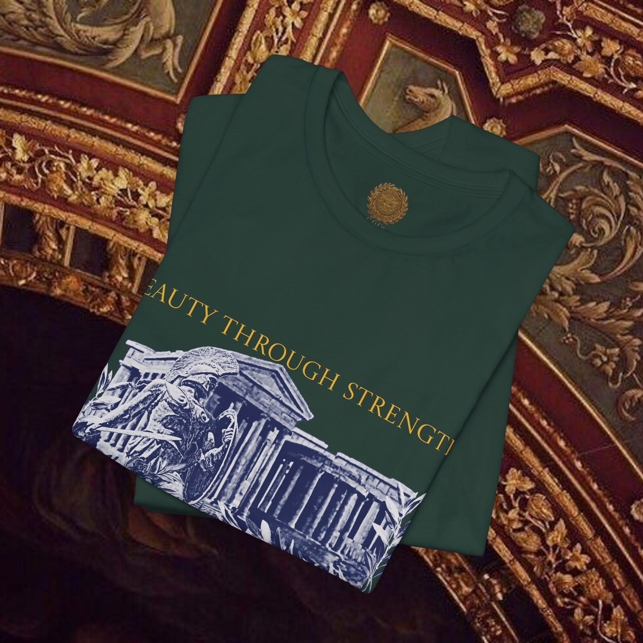 Guardian of the Temple Classically- Inspired Cotton Graphic T Shirt