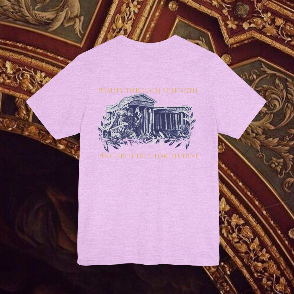 Guardian of the Temple Classically- Inspired Cotton Graphic T Shirt Back Version