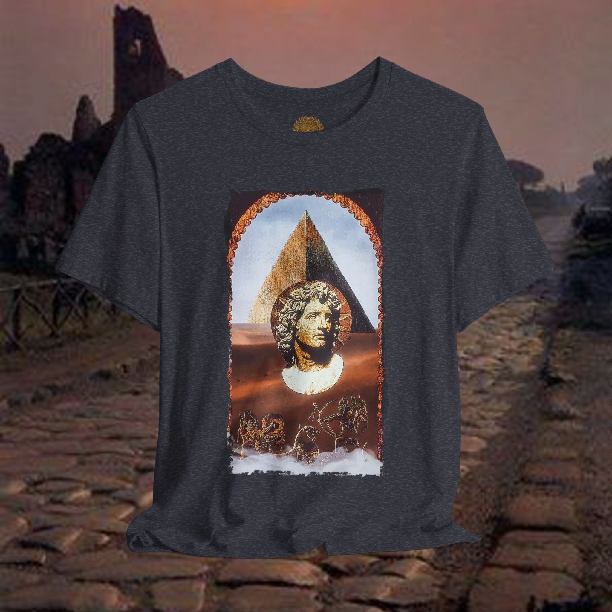 Alexander the Great In Egypt Pyramid Graphic T Shirt