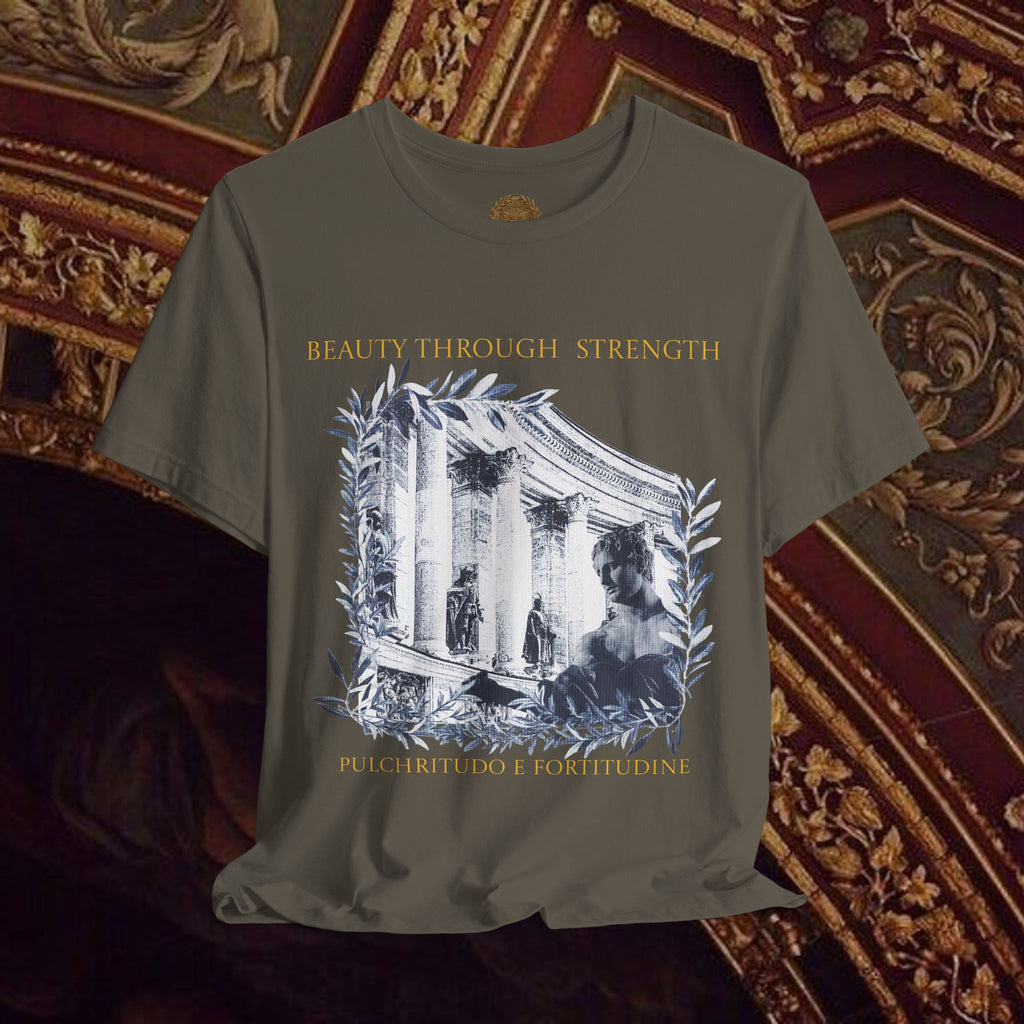 Beauty Through Strength Classically-Inspired Cotton Graphic T-Shirt