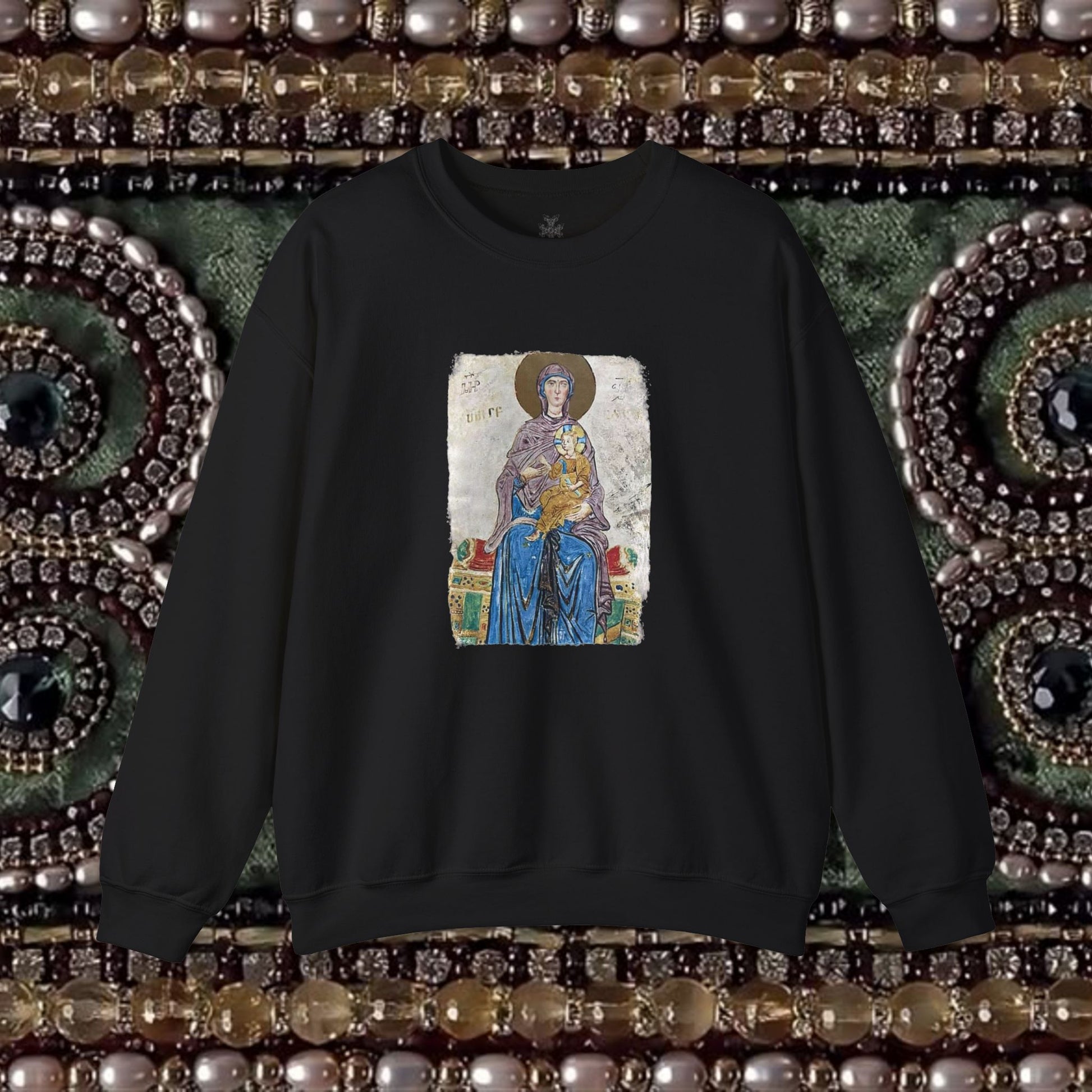 Virgin and Christ Armenian Manuscript Unisex Crewneck Sweatshirt