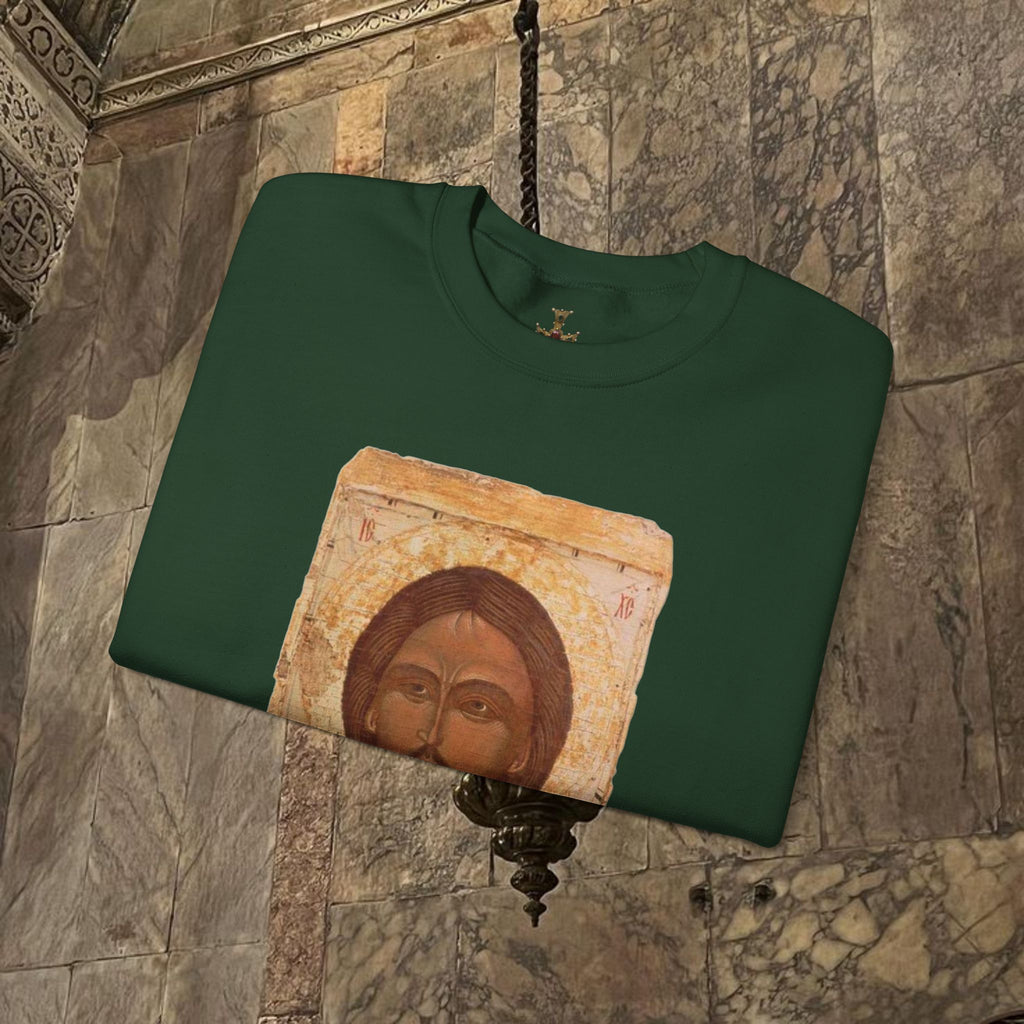 Byzantine Icon Art Sweatshirt - Manuscript Design