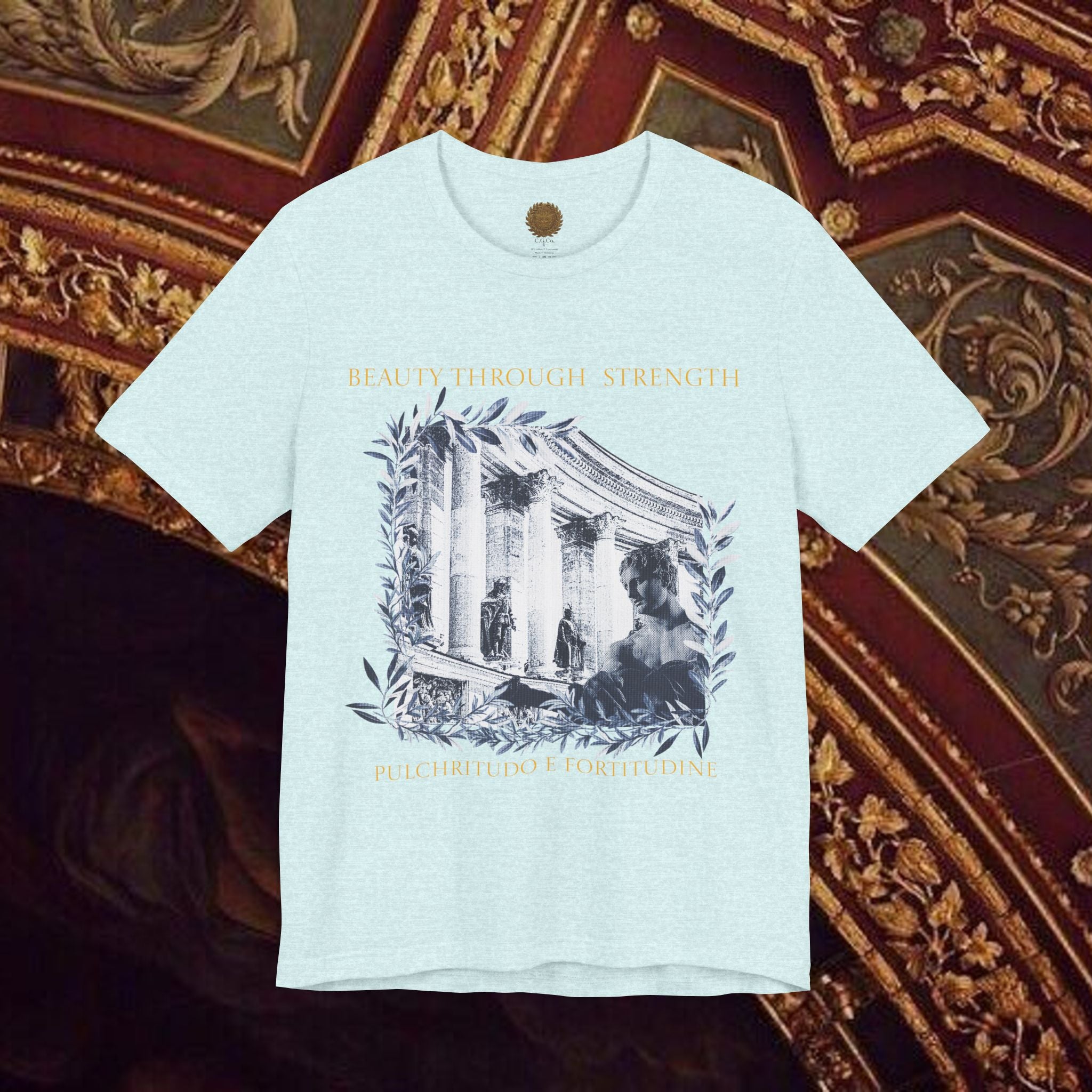 Beauty Through Strength Classically-Inspired Cotton Graphic T-Shirt