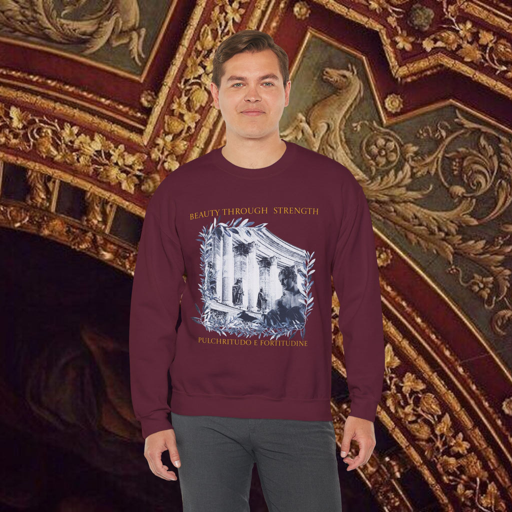 Beauty Through Strength Classically-Inspired Cotton Graphic Sweatshirt