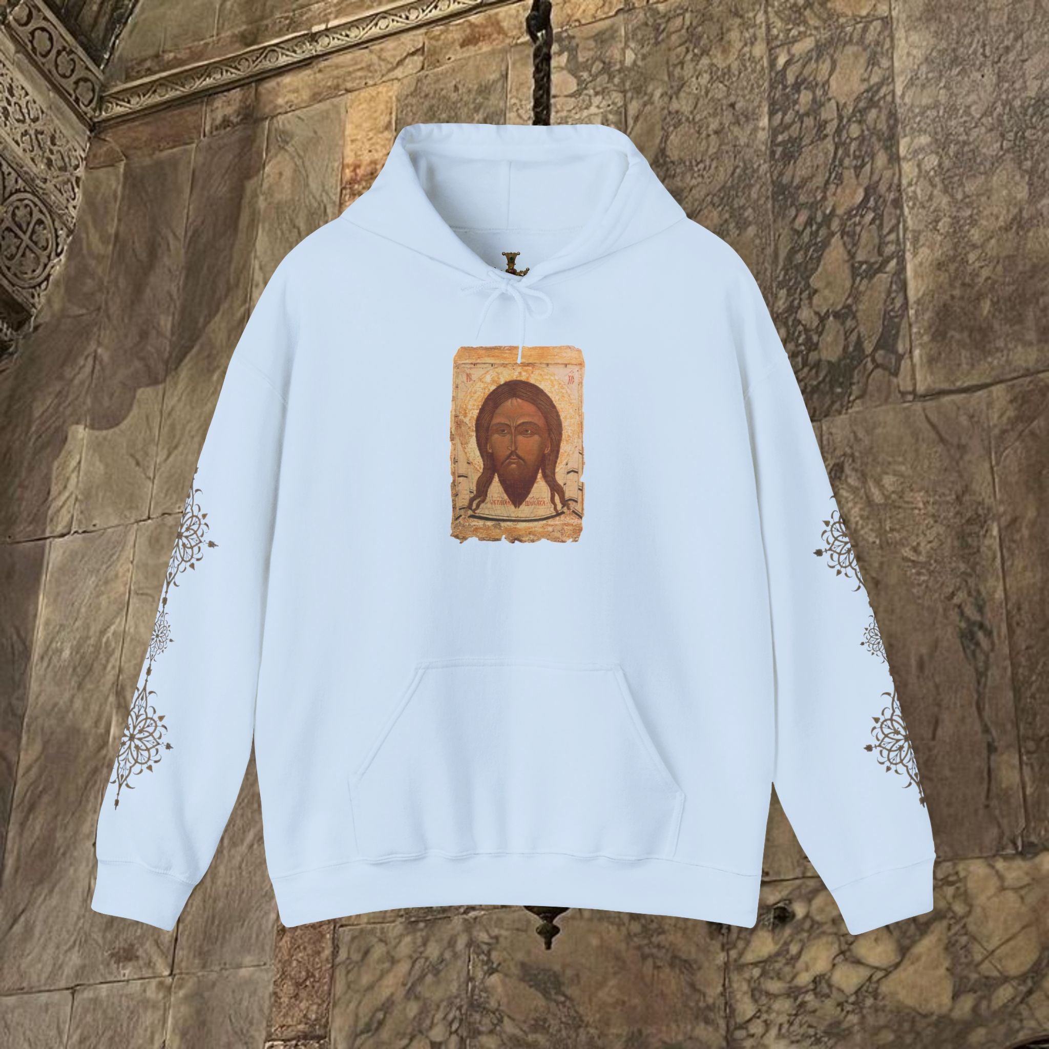 Byzantine Icon Art Hoodie - Divine Sacred Figure