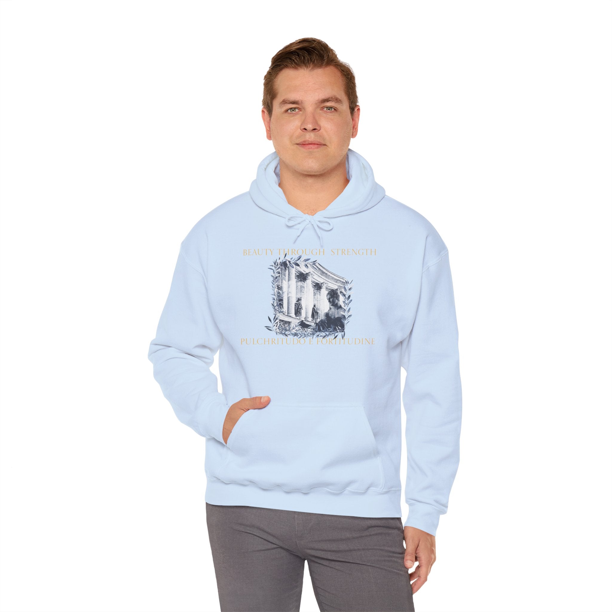 Beauty Through Strength Classically-Inspired Cotton Graphic Hoodie