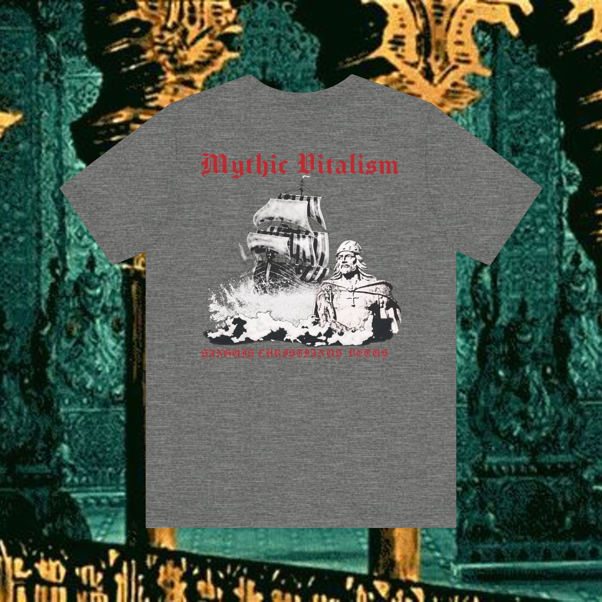 Mythic Vitalism, Sanguis Christianus Vetus Exploration and Adventure Inspired Graphic T Shirt Back Version