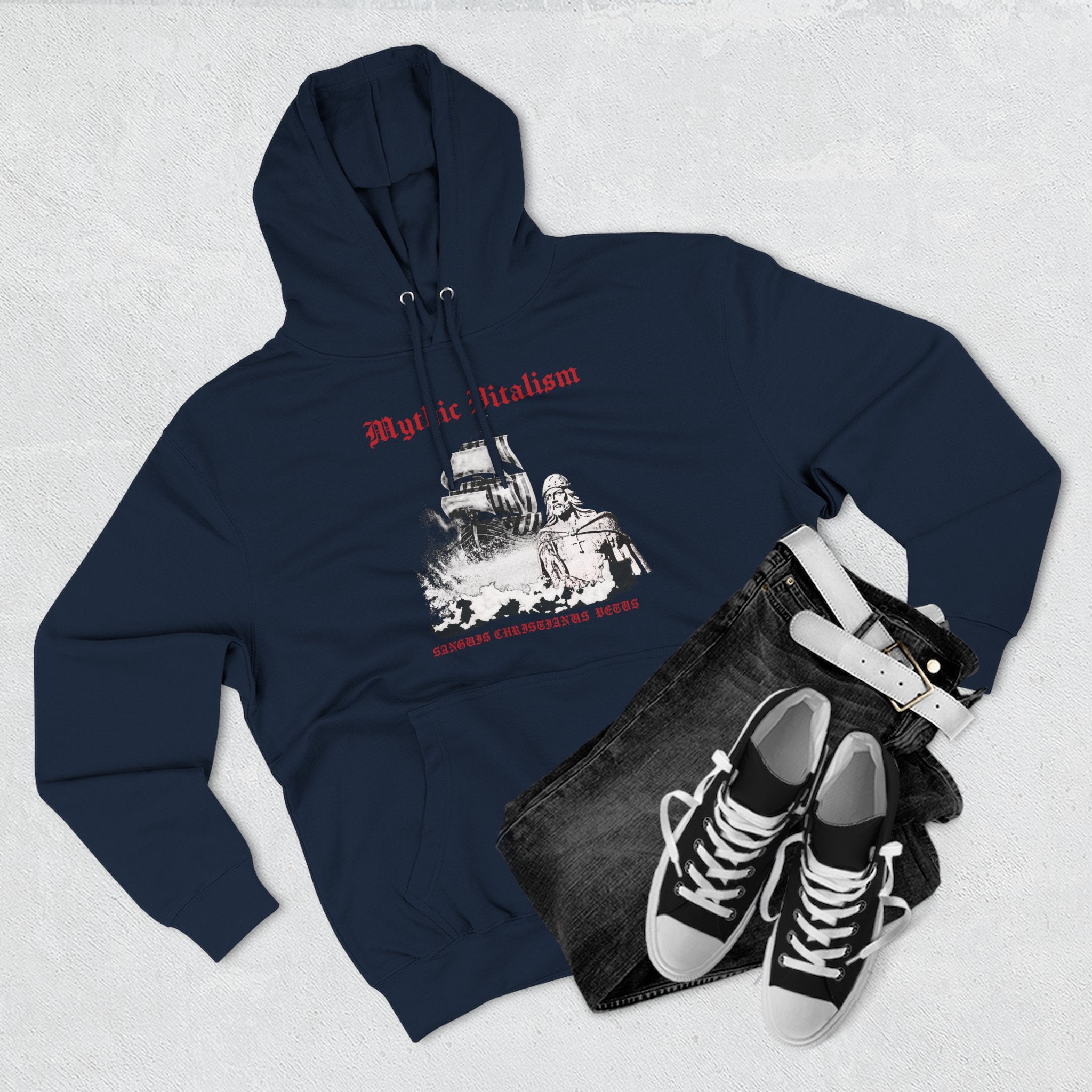 Mythical Vitalism, Sanguis Christianus Vetus Adventure and Exploration Inspired Graphic Fleece Hoodie