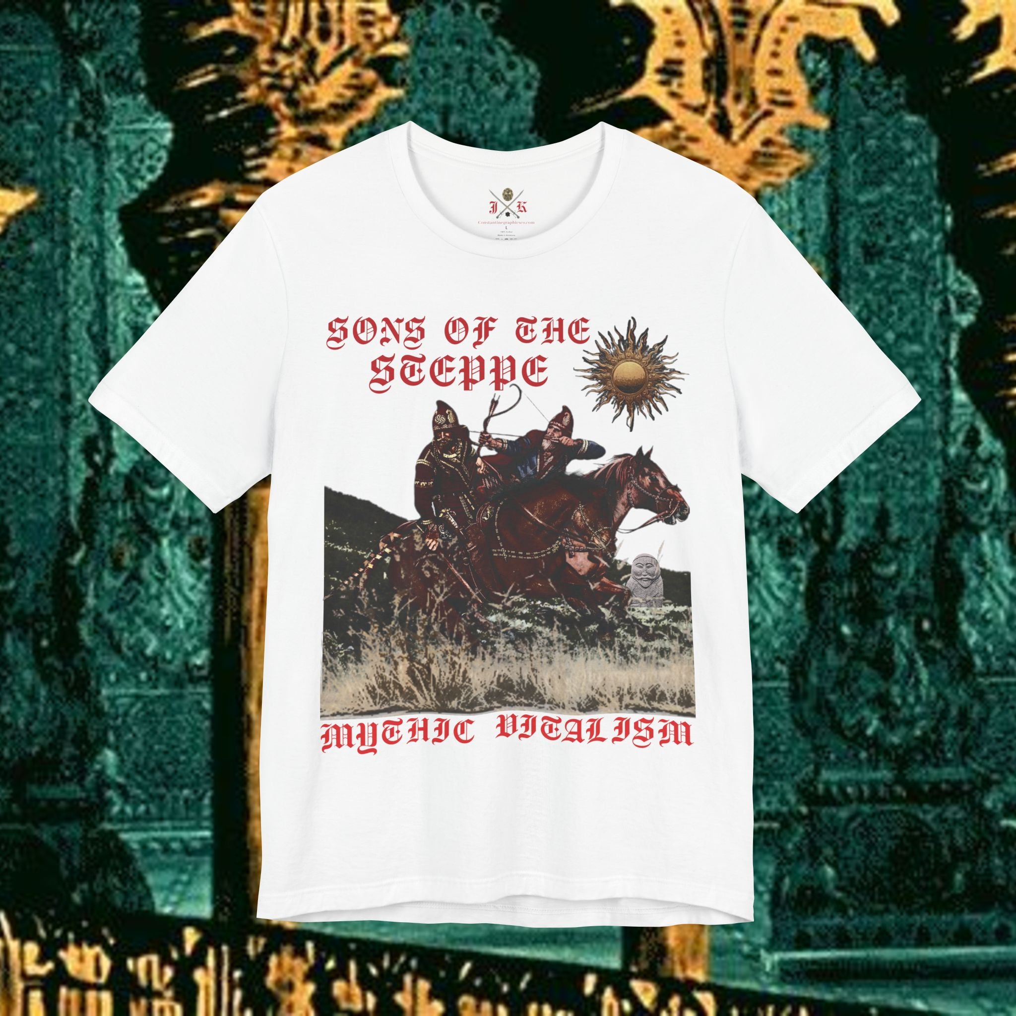 Sons of the Steppe Graphic Tee Mythical Medieval Fantasy Inspired Graphic T Shirt Front Version