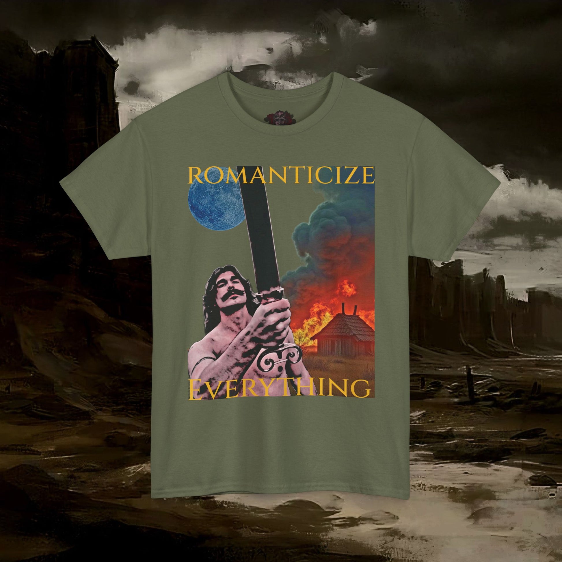The Barbarian's Mirror Unisex Tee with Vintage Design Casual Wear, Everyday Style