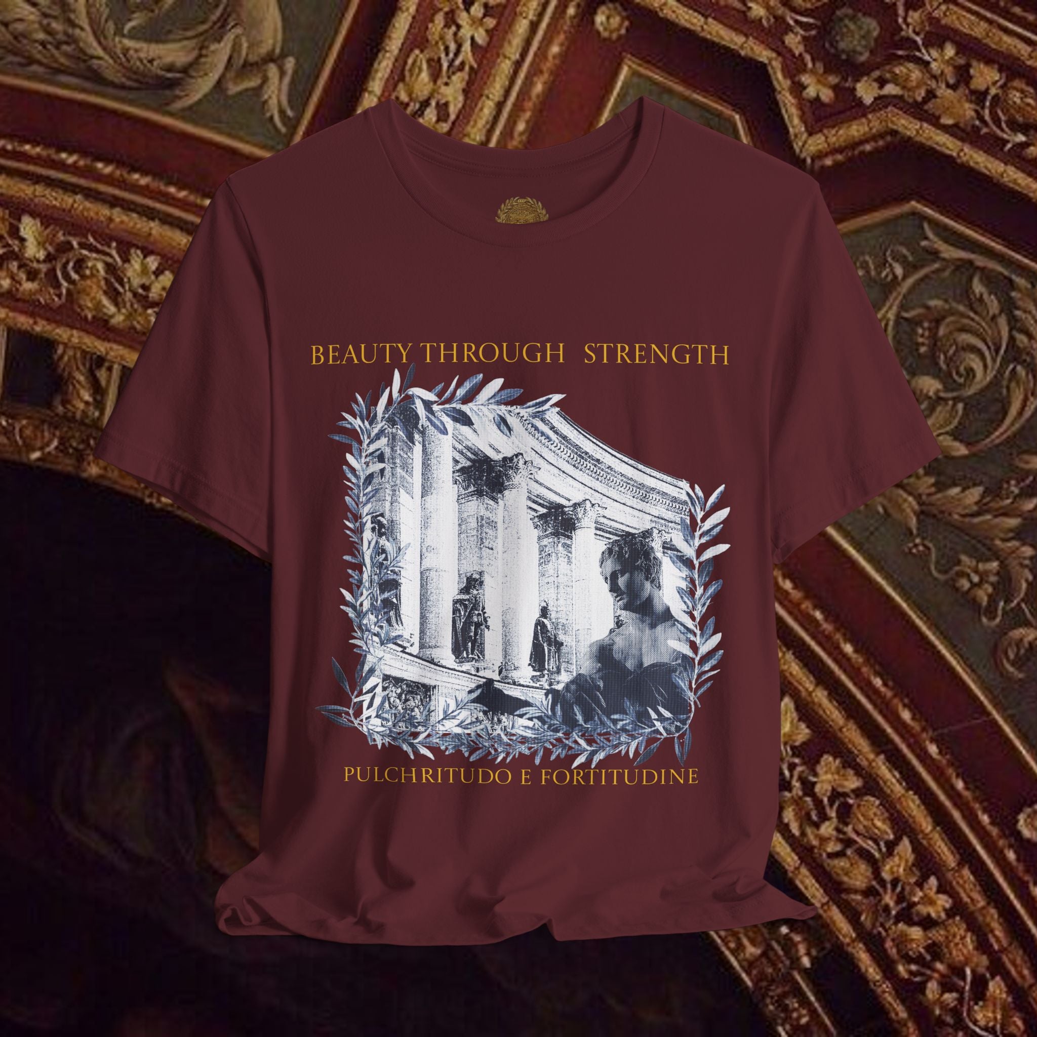 Beauty Through Strength Classically-Inspired Cotton Graphic T-Shirt