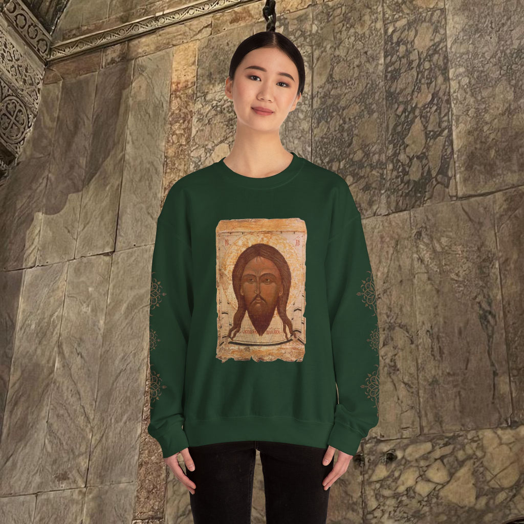 Byzantine Icon Art Sweatshirt - Manuscript Design