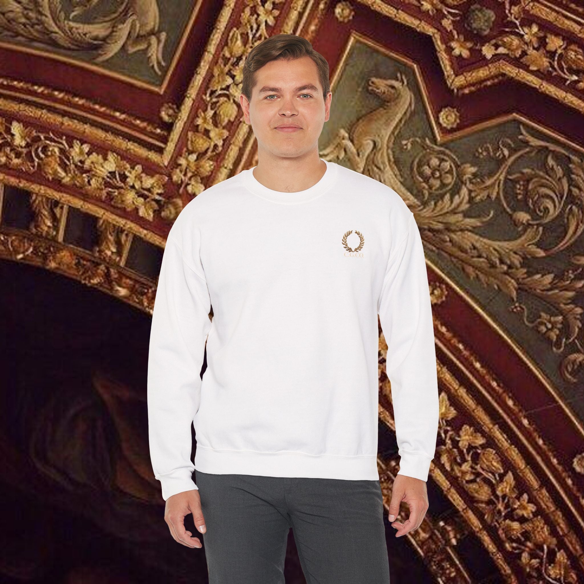 The Hero's Victory Classically-Themed Cotton Graphic Sweatshirt Back Version