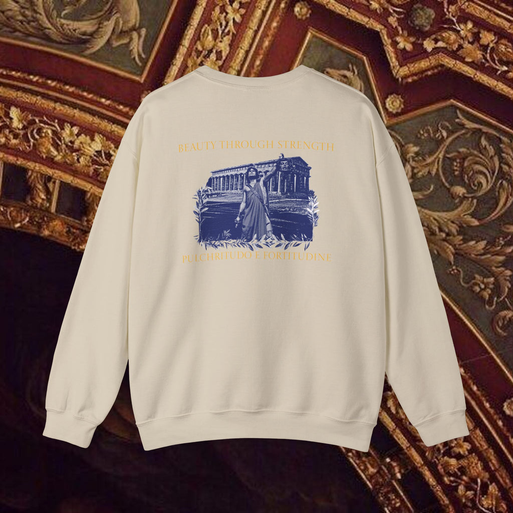 The Hero's Victory Classically-Themed Cotton Graphic Sweatshirt Back Version