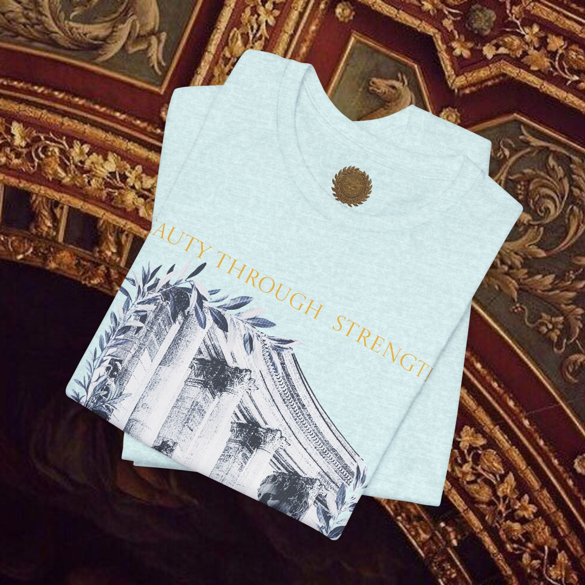 Beauty Through Strength Classically-Inspired Cotton Graphic T-Shirt
