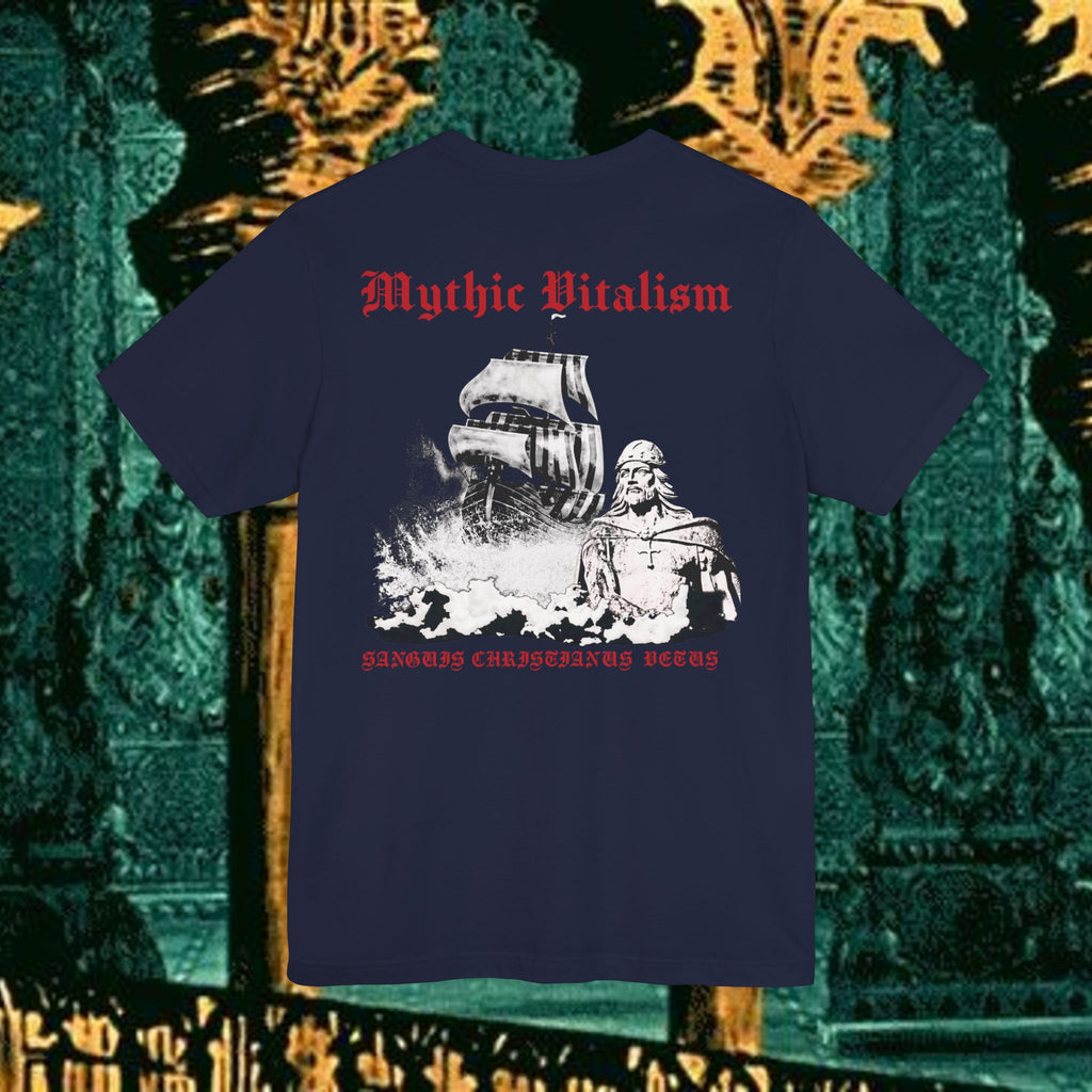 Mythic Vitalism, Sanguis Christianus Vetus Exploration and Adventure Inspired Graphic T Shirt Back Version