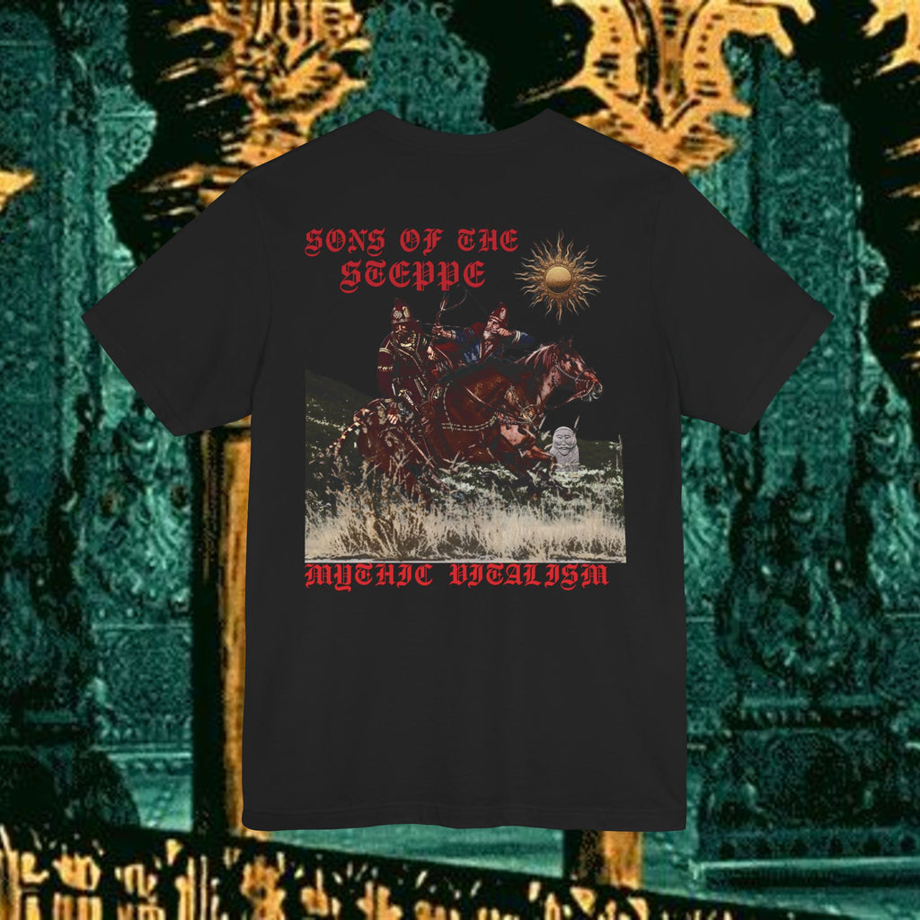Sons of the Steppe Mythical Medieval Inspired Graphic T Shirt Back Version