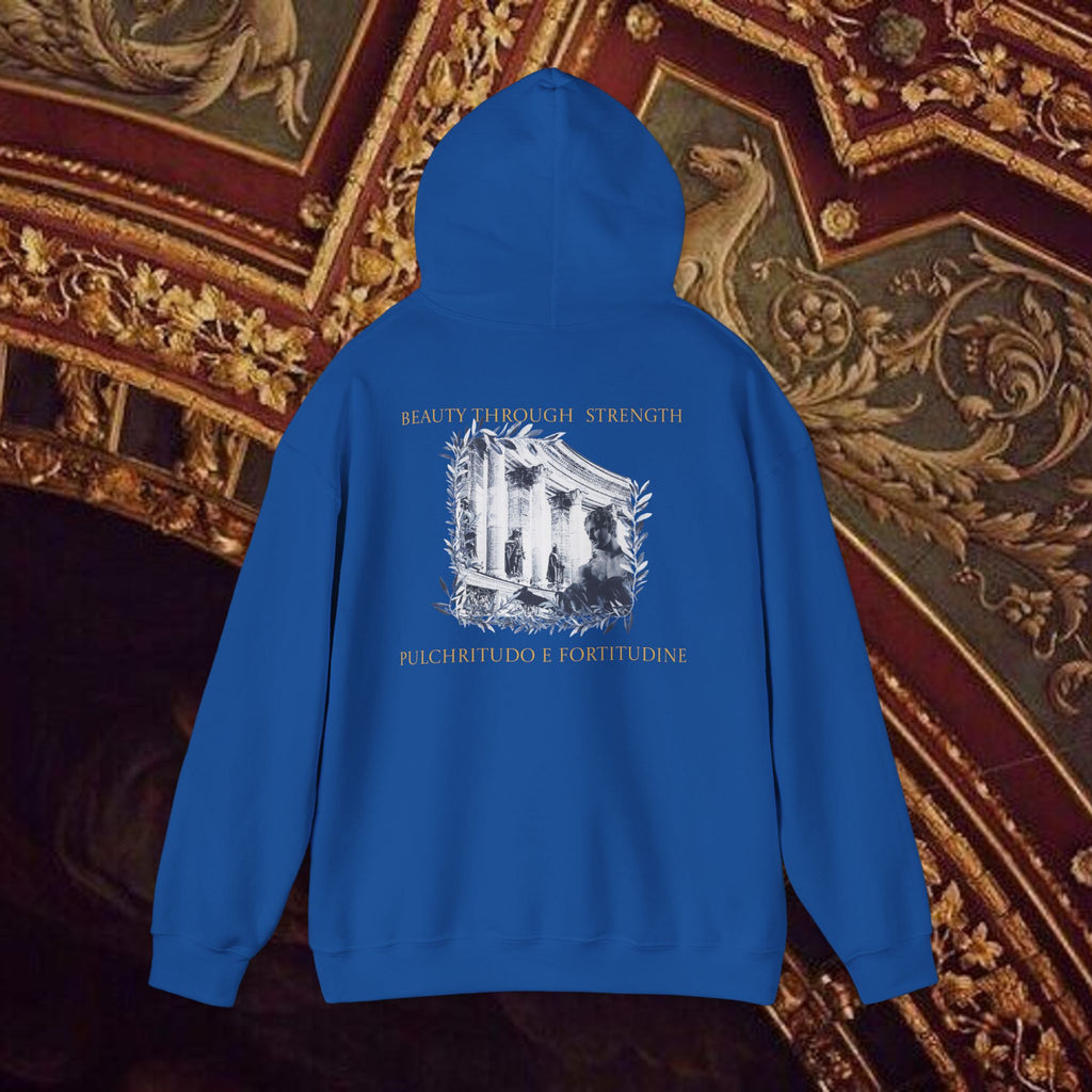 Beauty Through Strength Classically-Inspired Cotton Graphic Hoodie Back Version