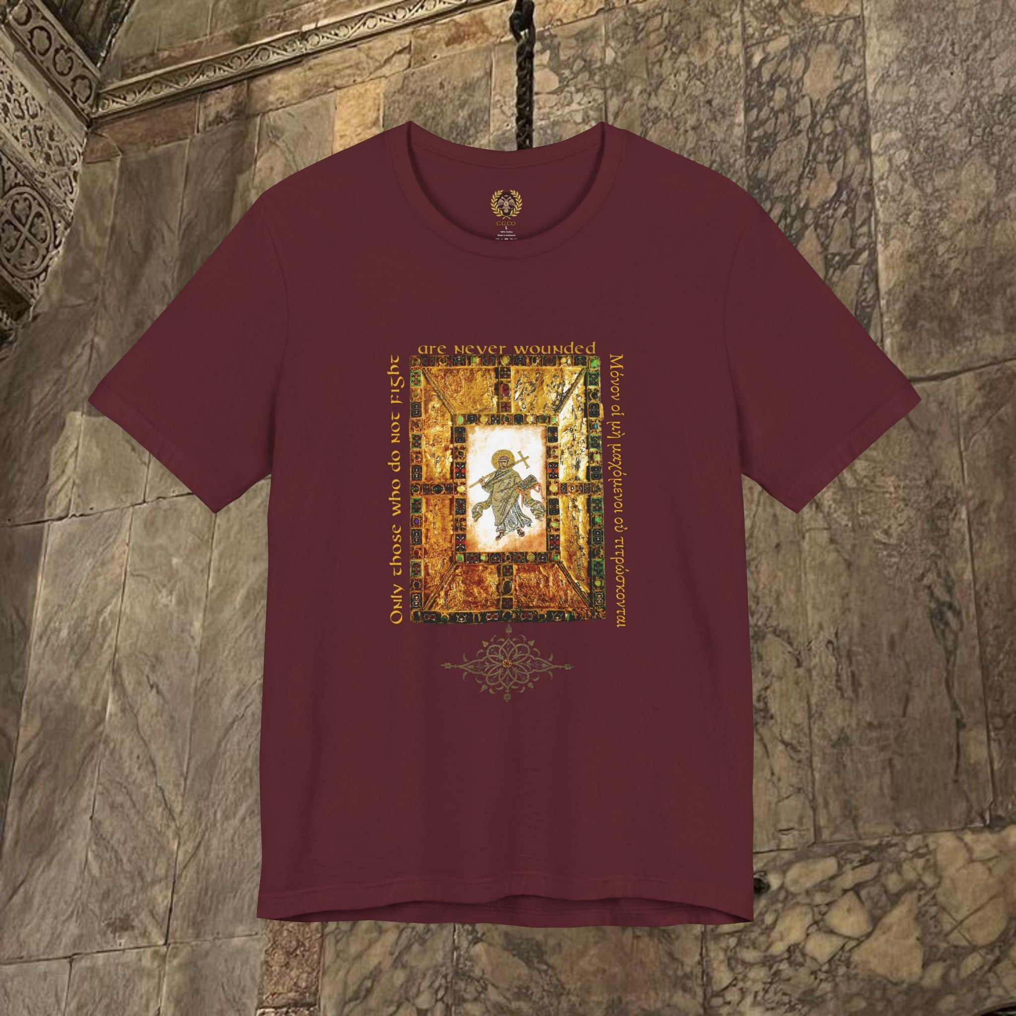 The Scholar's Manuscript Byzantine Inspired Medieval Cotton Graphic T-Shirt