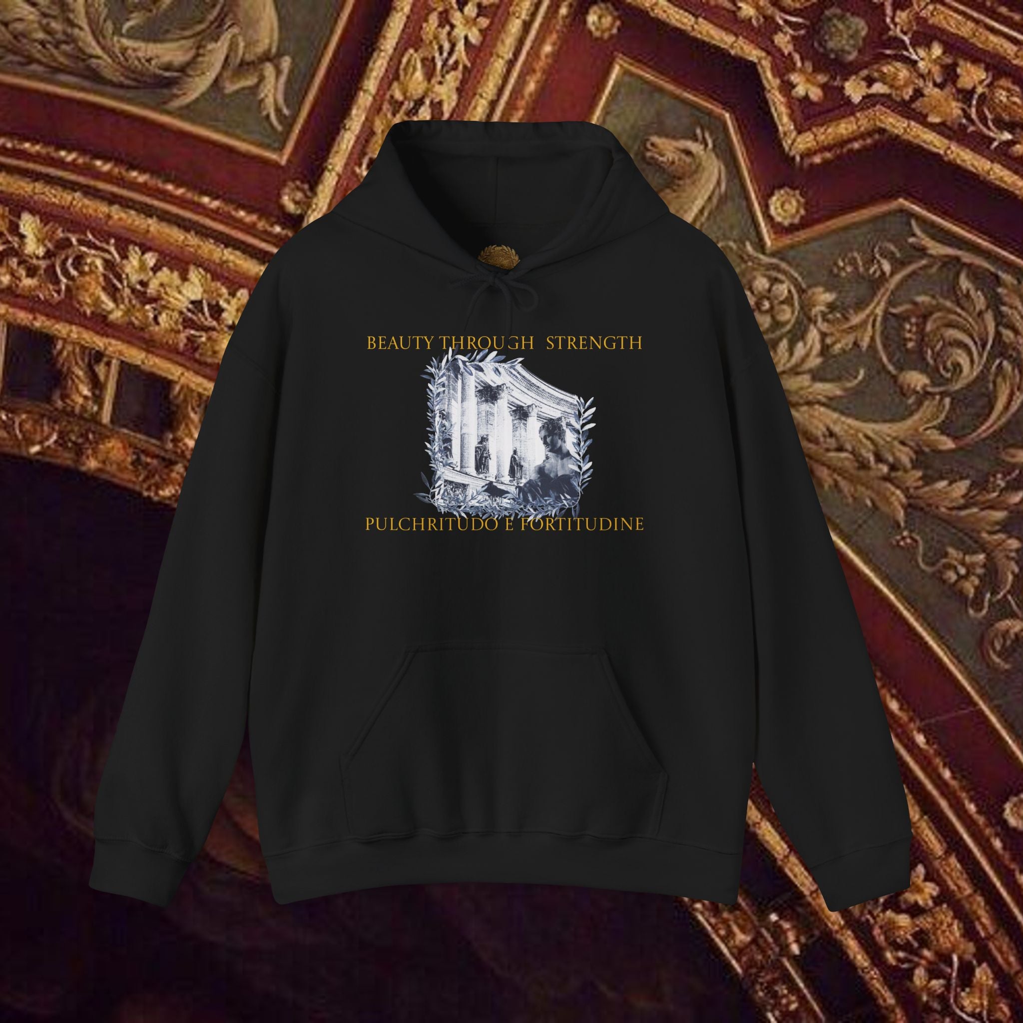 Beauty Through Strength Classically-Inspired Cotton Graphic Hoodie