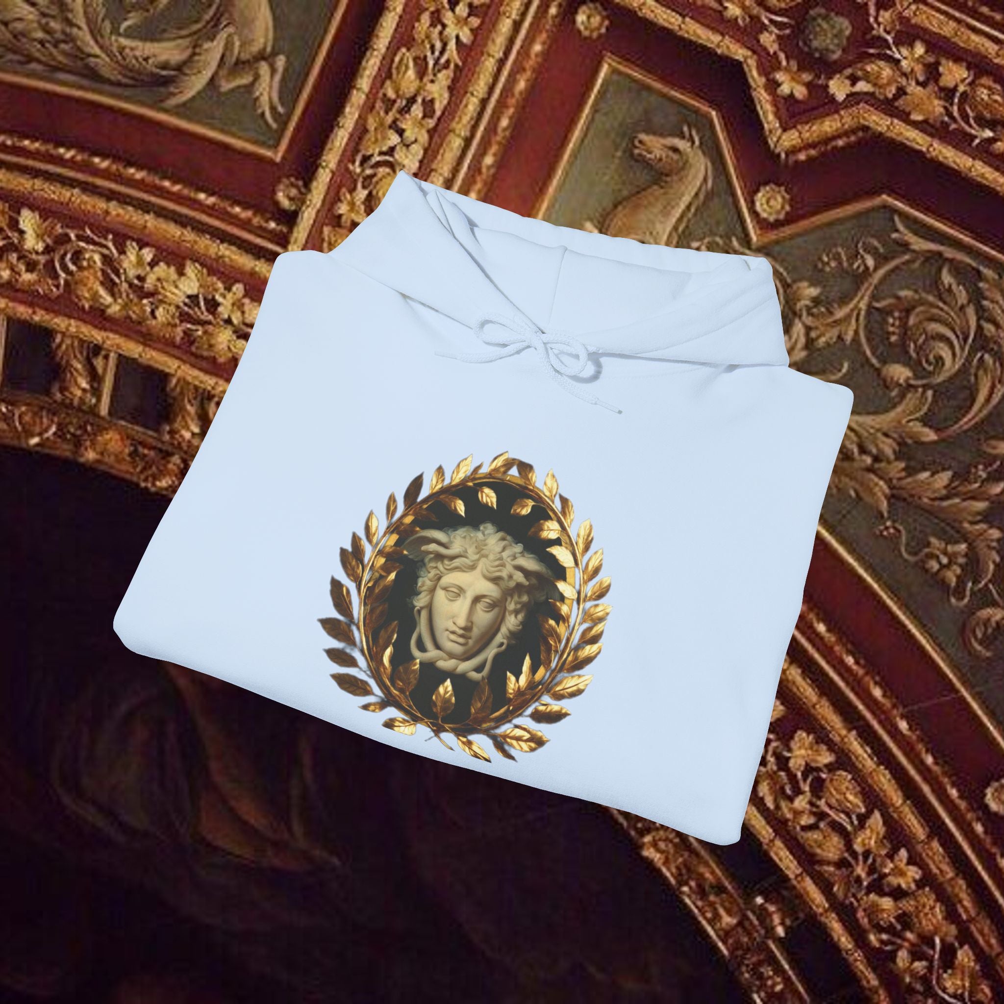 Medusa's Gaze Classical Mythology Inspired Unisex Heavy Blend Hooded Graphic Sweatshirt