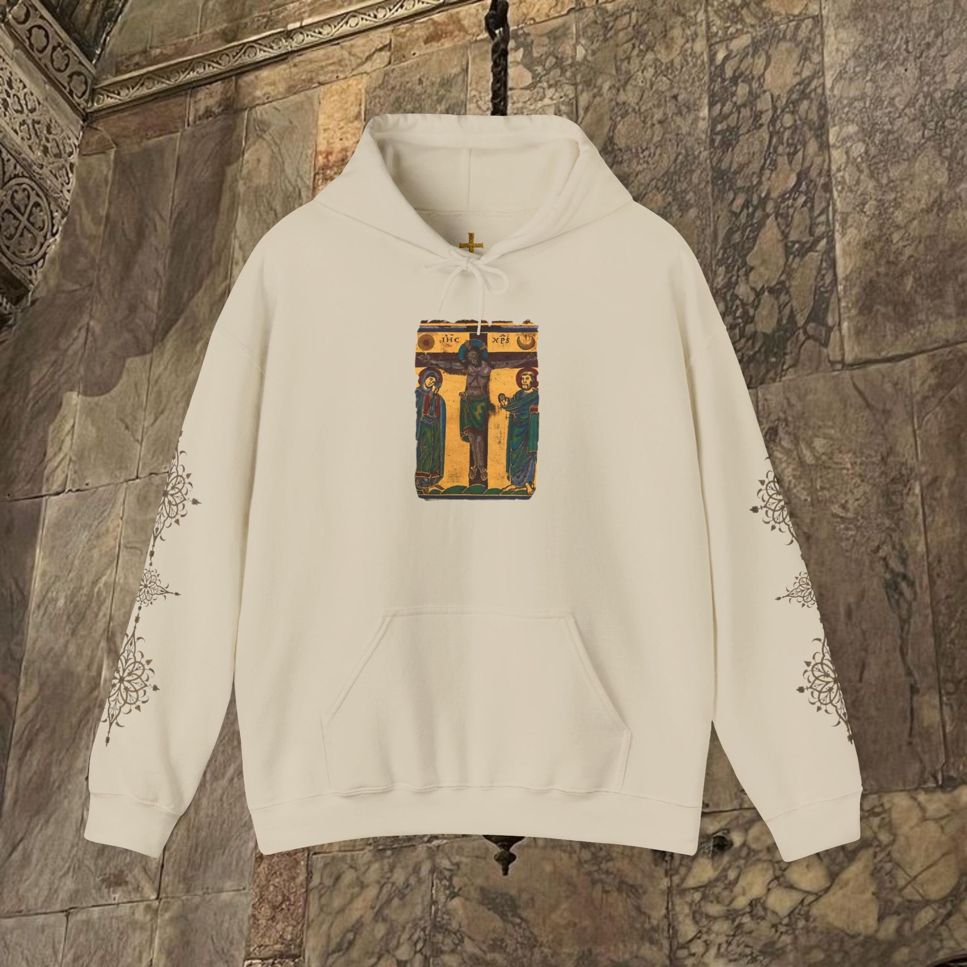 Byzantine Icon Art Hoodie - Classical Religious Design