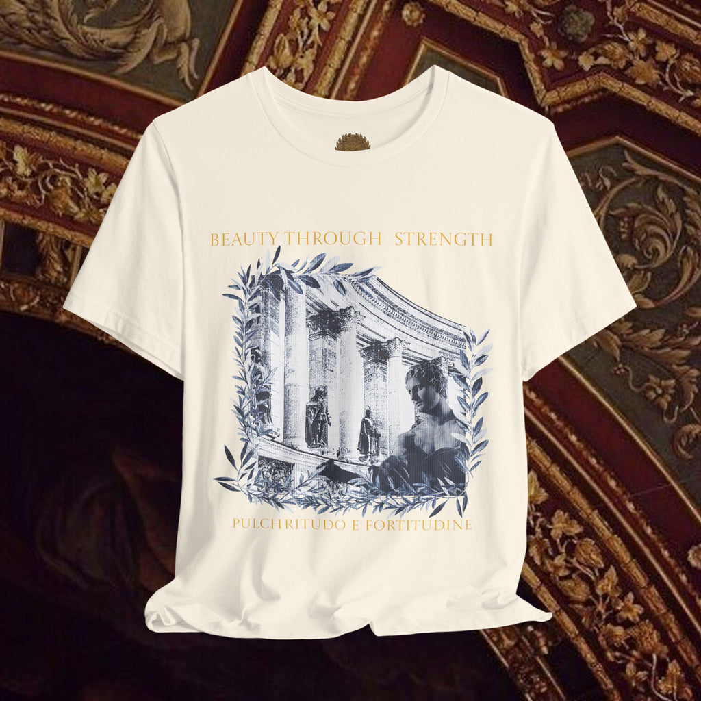 Beauty Through Strength Classically-Inspired Cotton Graphic T-Shirt
