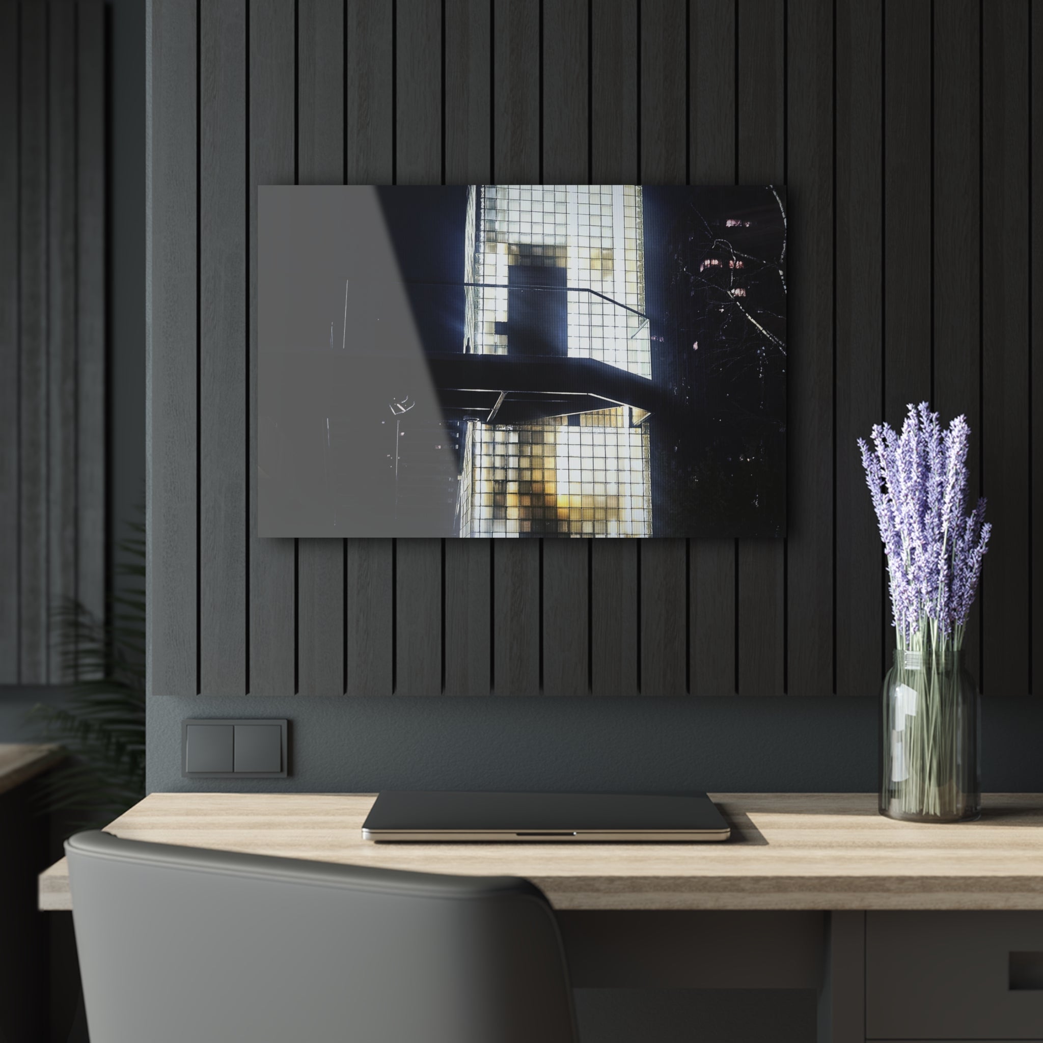 NYC Light Grid Tower Acrylic Print