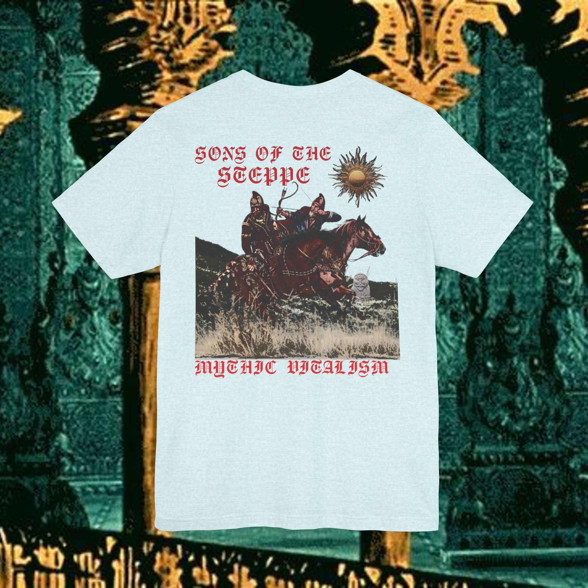 Sons of the Steppe Mythical Medieval Inspired Graphic T Shirt Back Version
