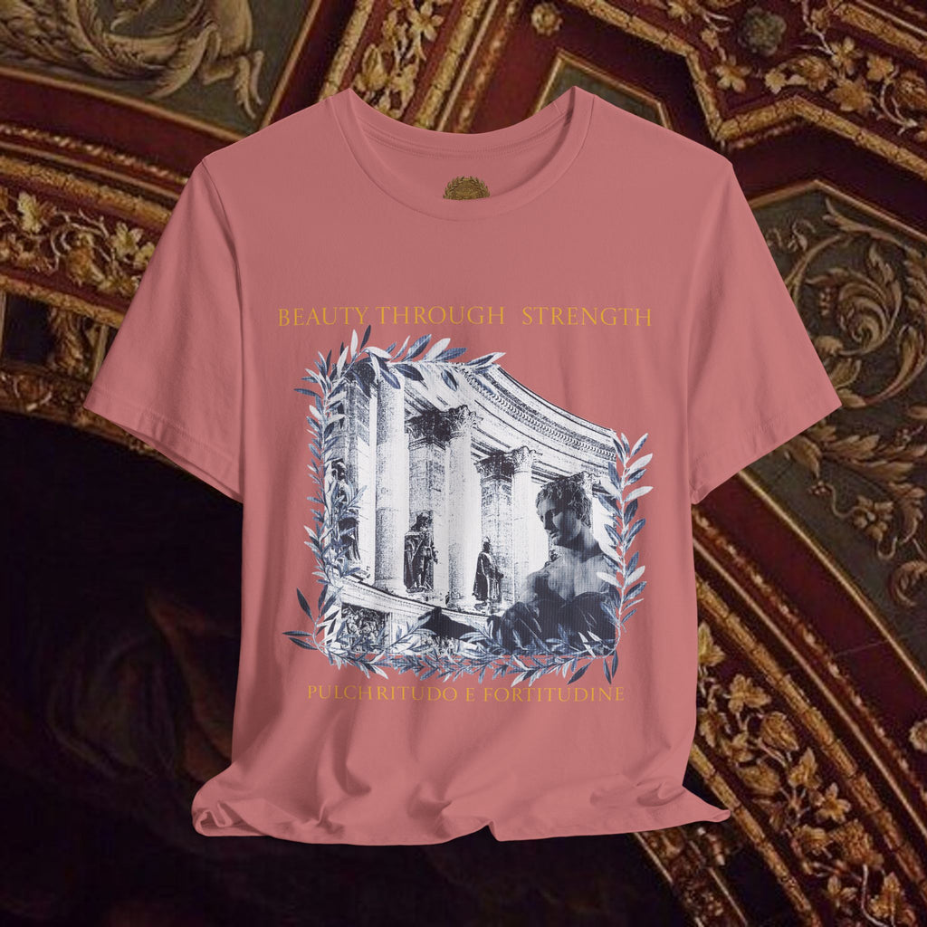 Beauty Through Strength Classically-Inspired Cotton Graphic T-Shirt