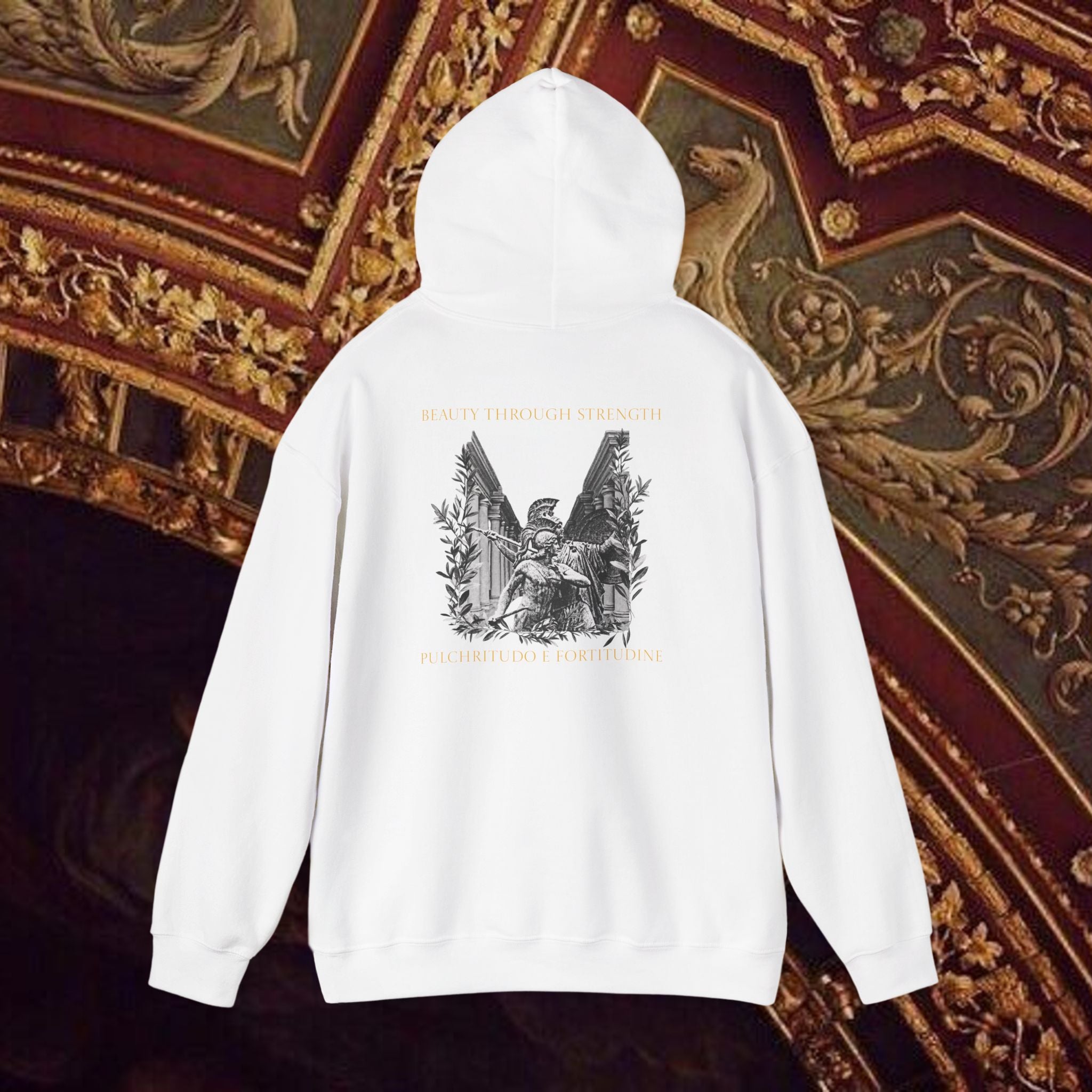 The Goddess's Protection Classically-Inspired Cotton Graphic Hoodie Back Version