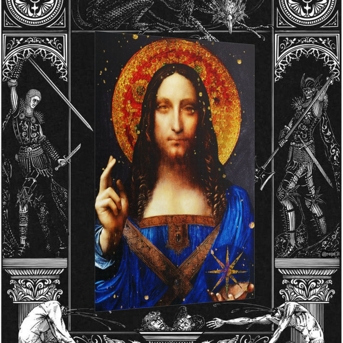 Leonardo da Vinci's Salvator Mundi Remixed Fine Art Print