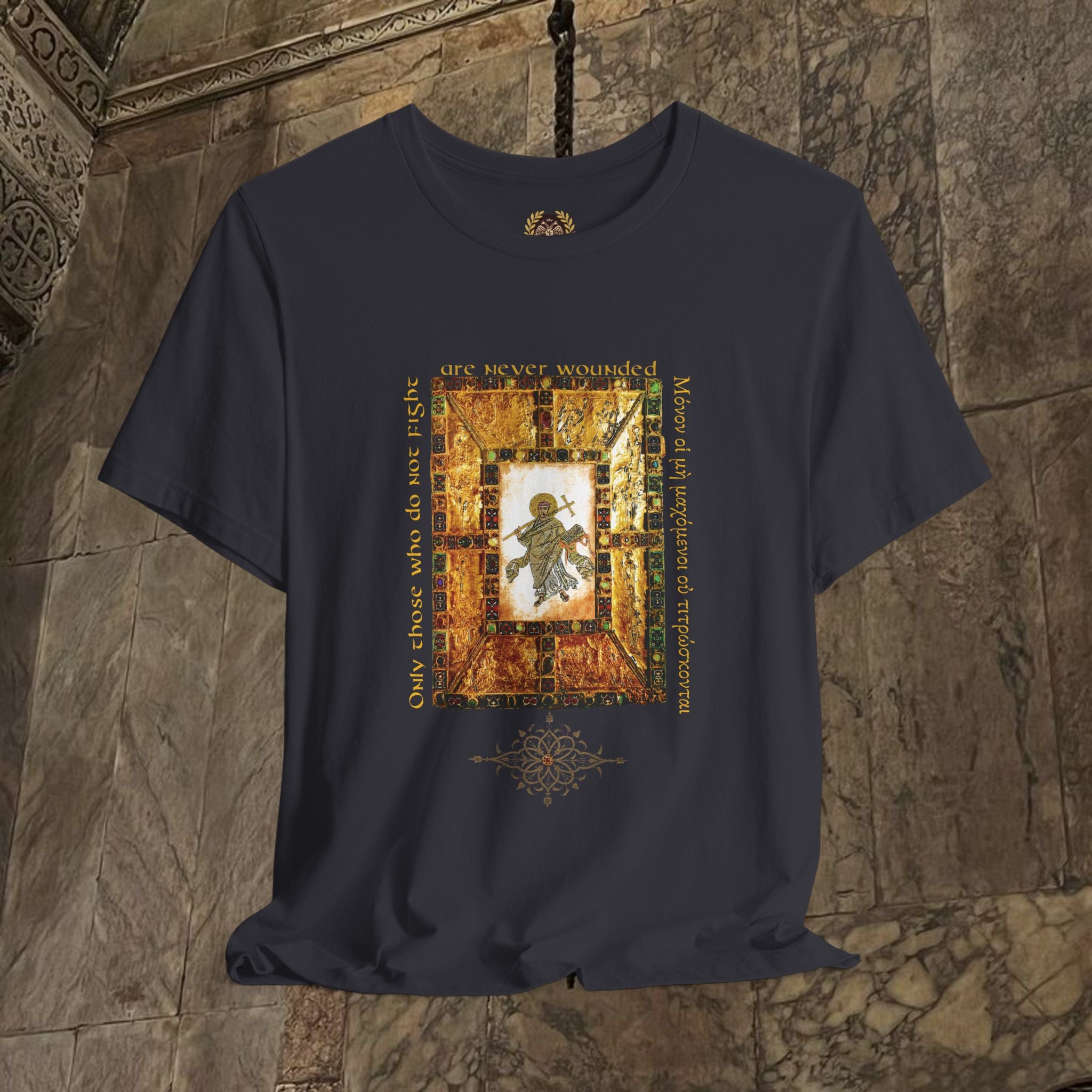 The Scholar's Manuscript Byzantine Inspired Medieval Cotton Graphic T-Shirt