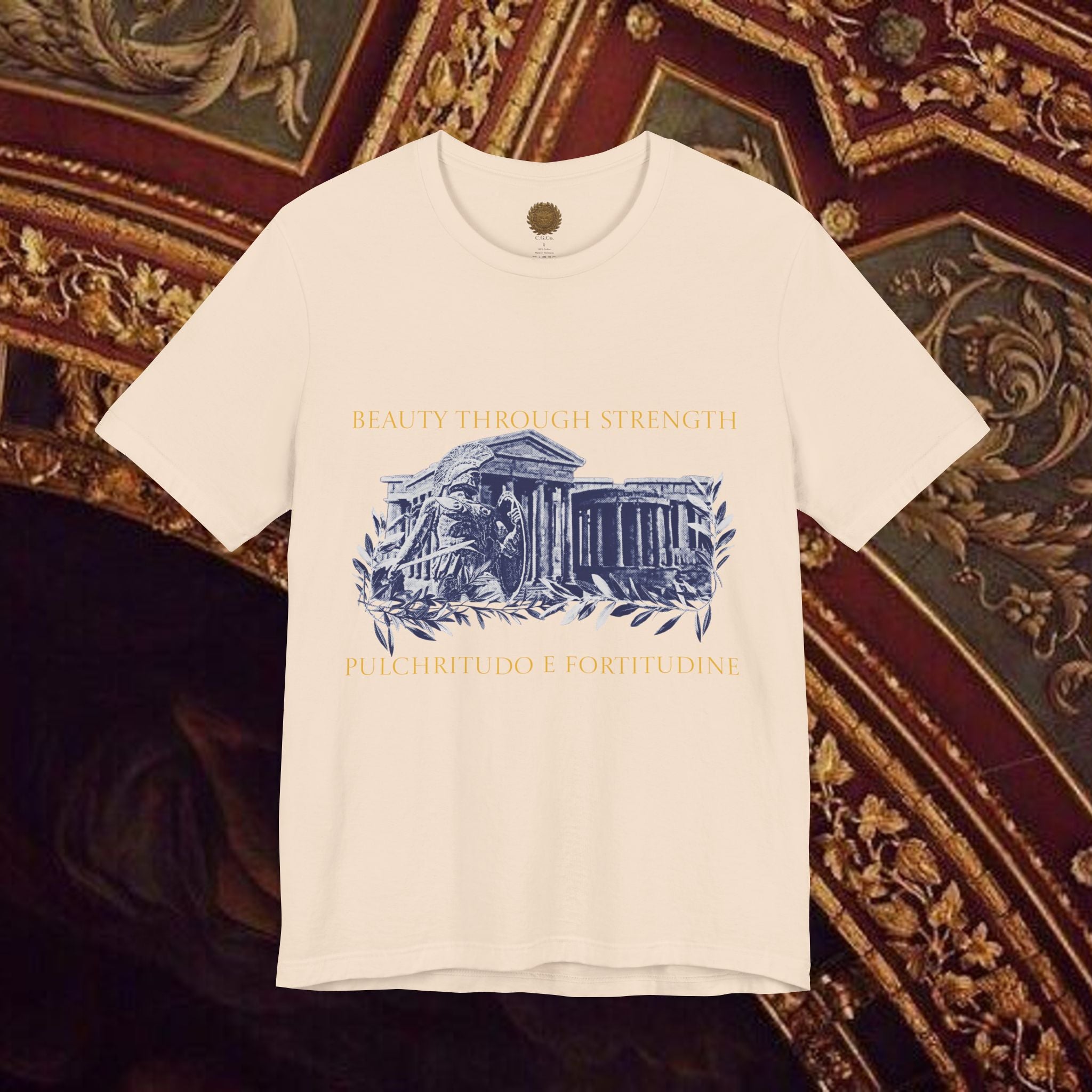 Guardian of the Temple Classically- Inspired Cotton Graphic T Shirt
