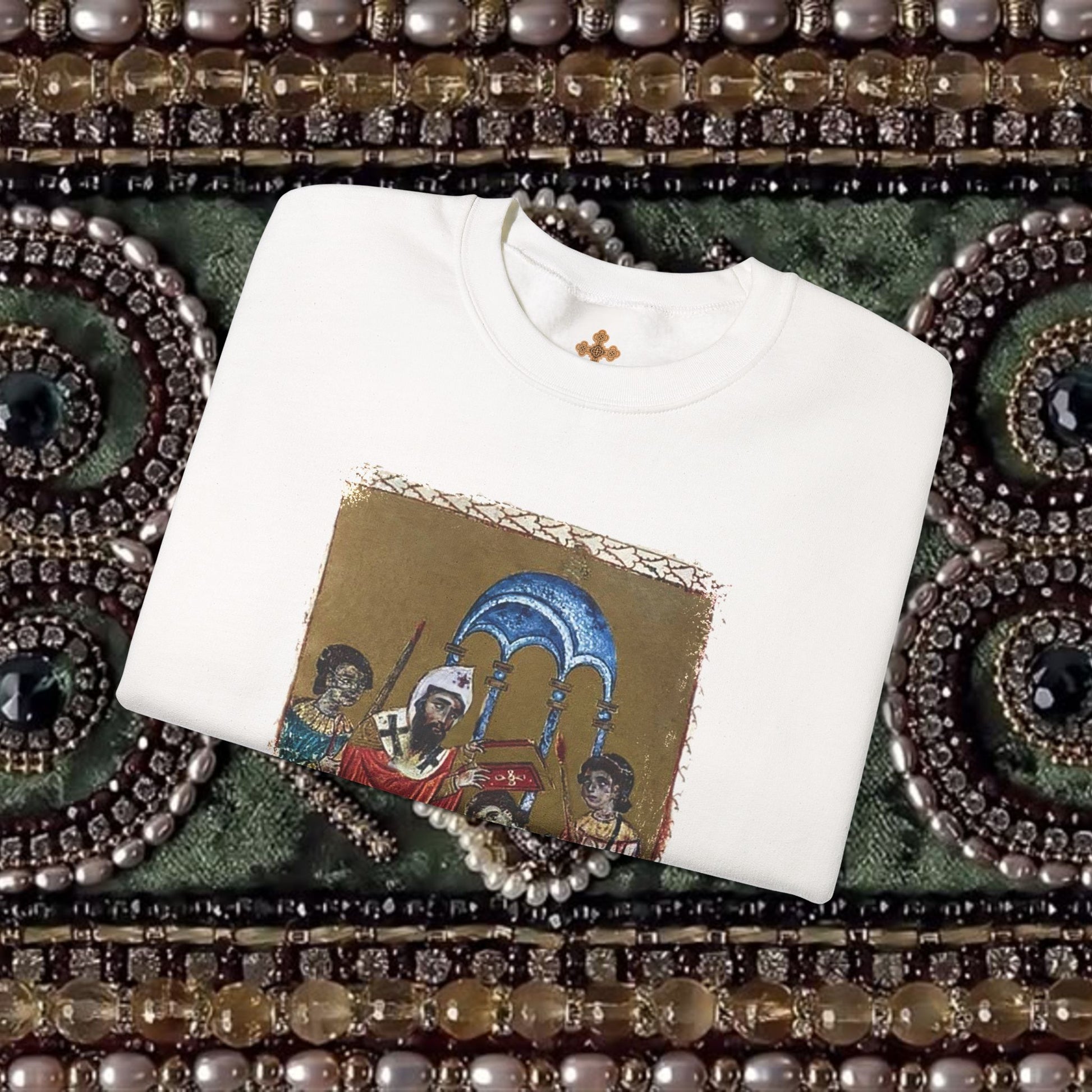 Armenian Manuscript Crewneck Graphic Sweatshirt