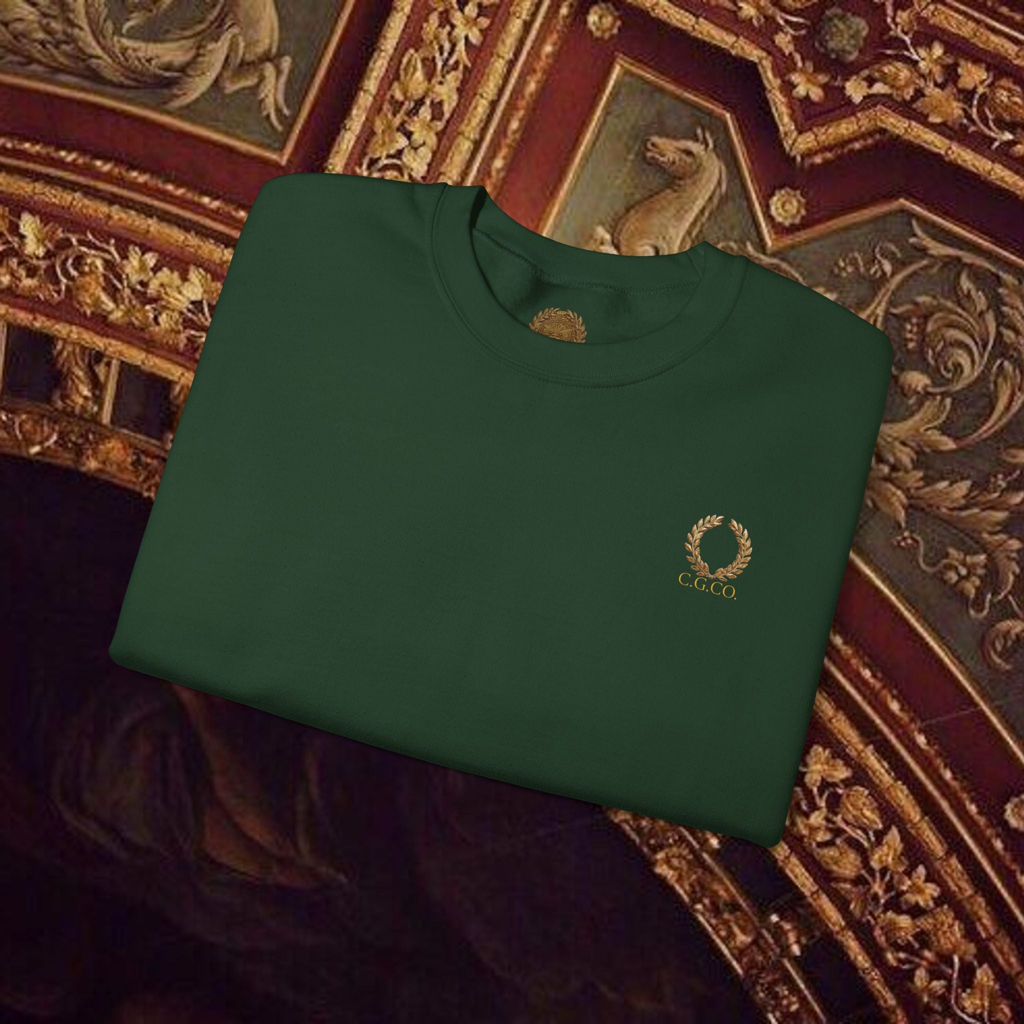 Guardian of the Temple Classically- Inspired Cotton Graphic Sweatshirt Back Version