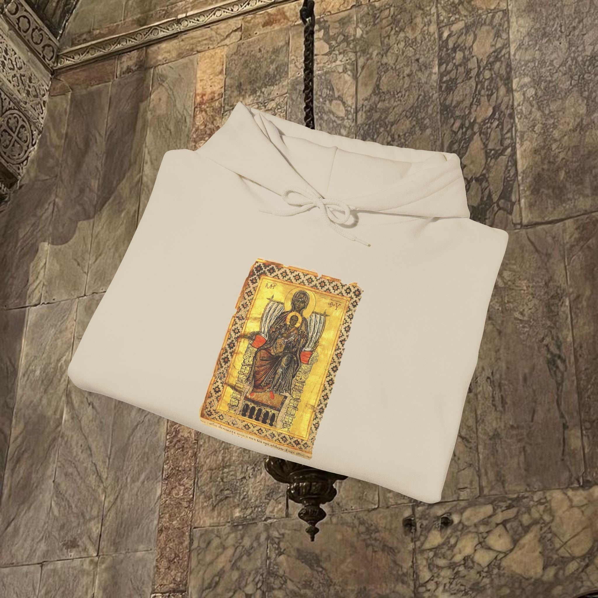 Byzantine Manuscript Art Hoodie - Orthodox Icon Design