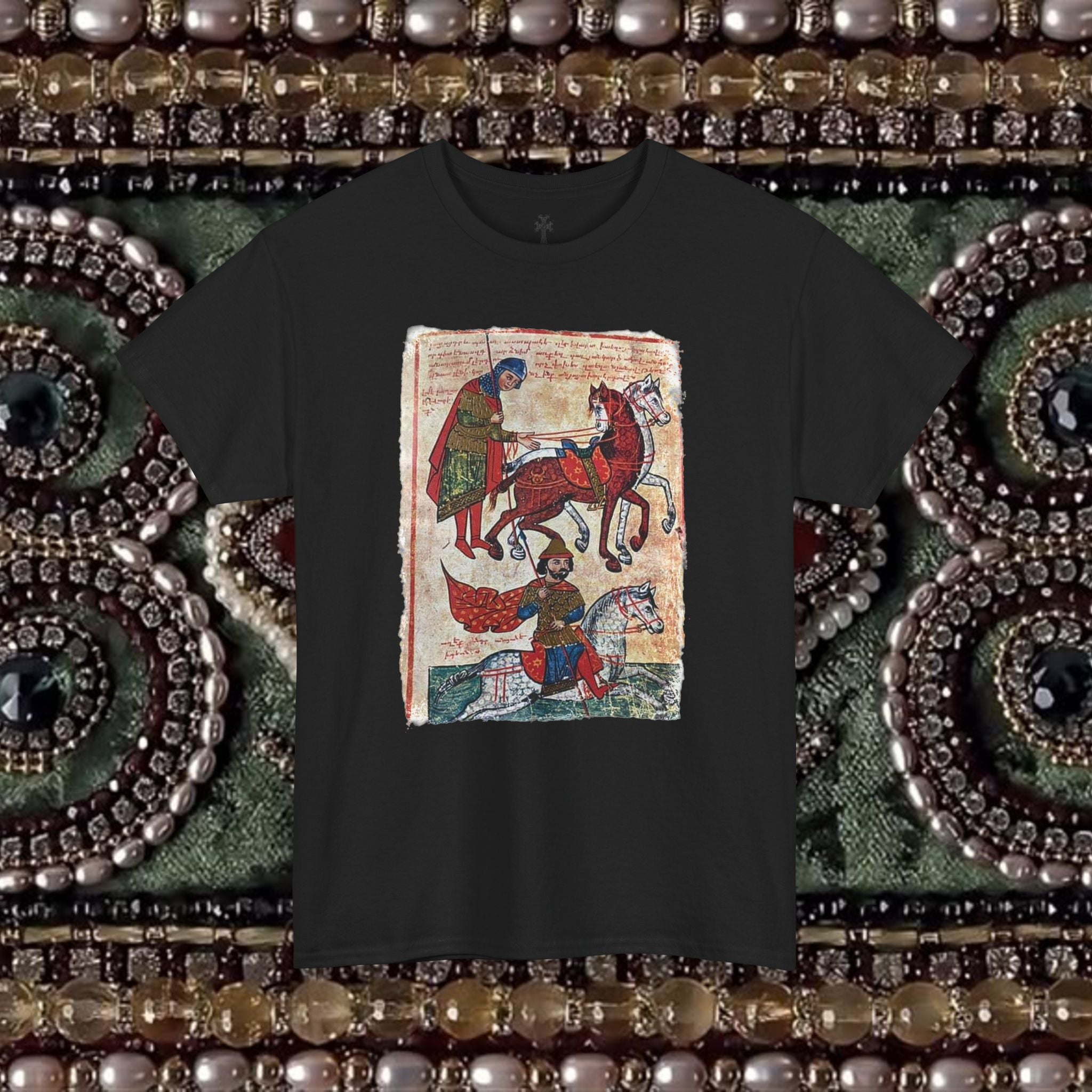 Ancient Armenian Manuscript Art T-Shirt - Sacred Heritage Design