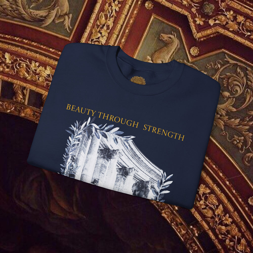 Beauty Through Strength Classically-Inspired Cotton Graphic Sweatshirt