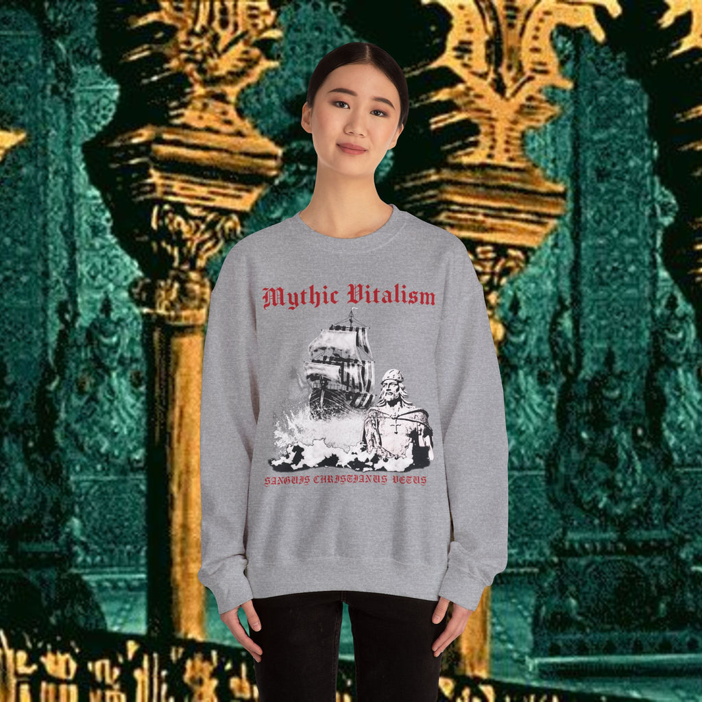Mythic Vitalism, Sanguis Christianus Vetus  Exploration and Adventure Inspired Crewneck Sweatshirt