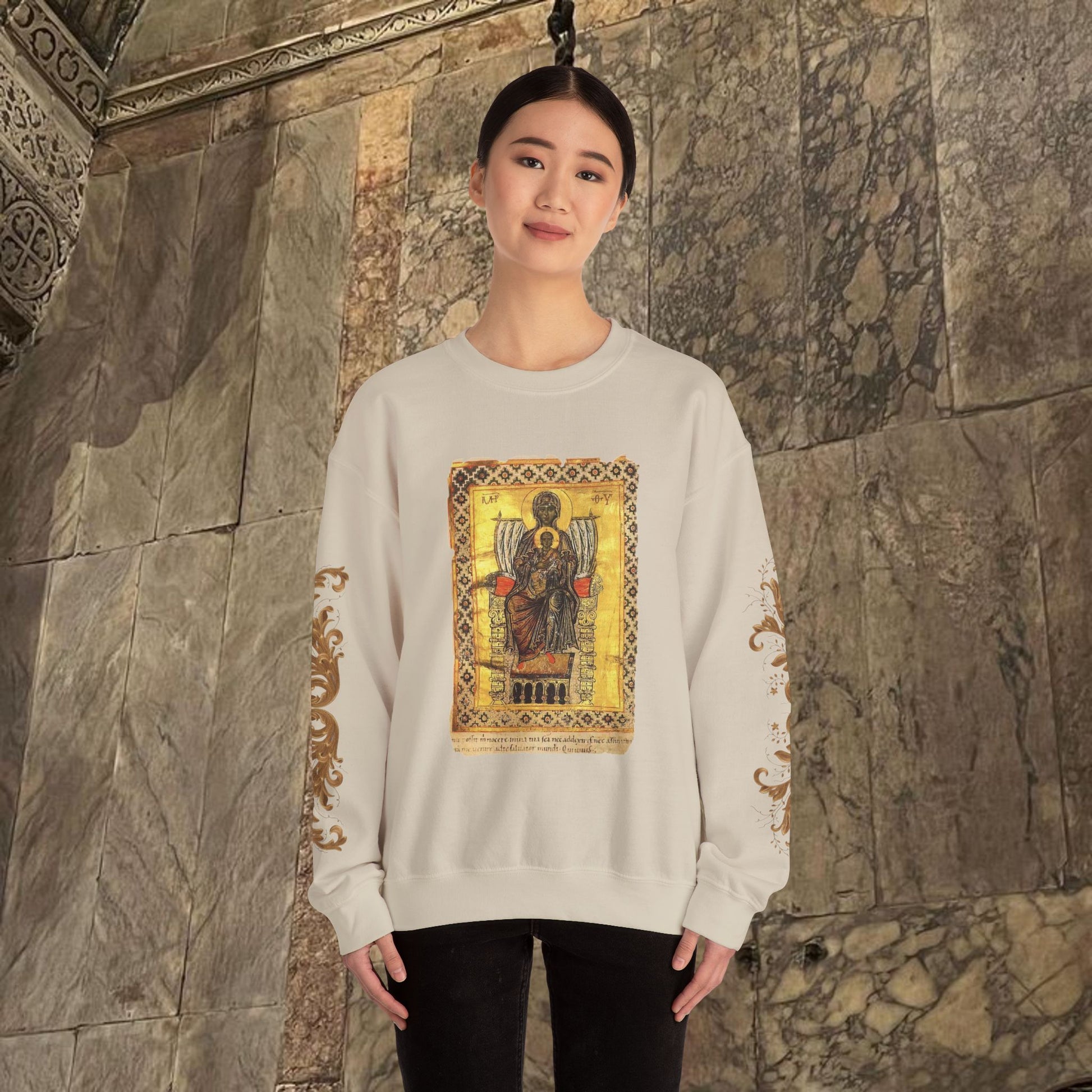 Byzantine Manuscript Art Sweatshirt Ancient design