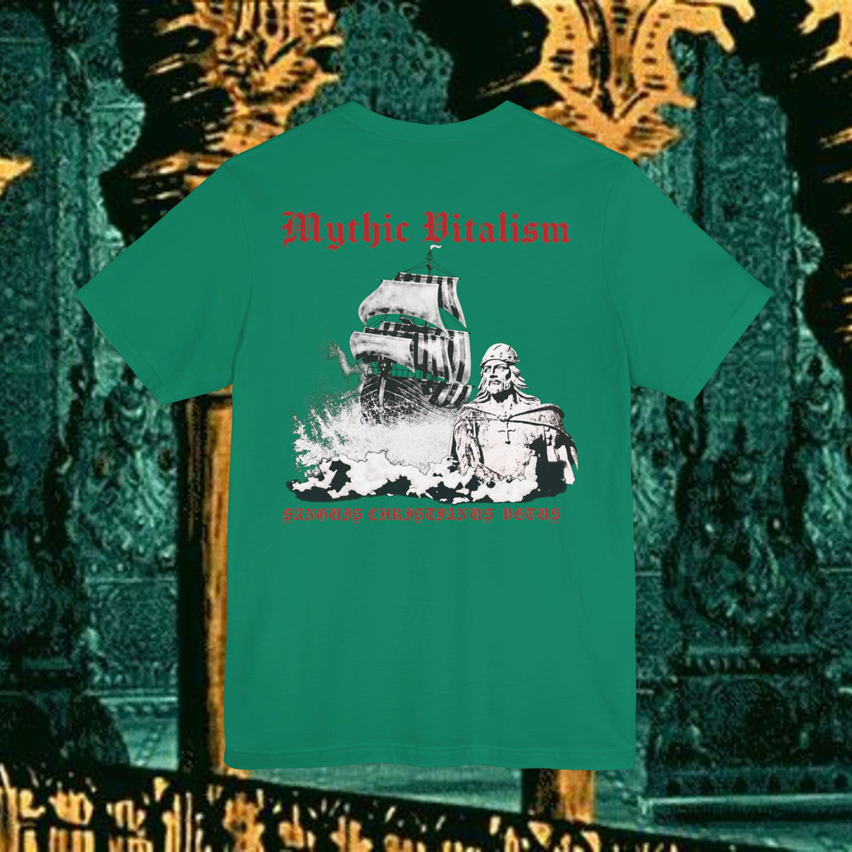 Mythic Vitalism, Sanguis Christianus Vetus Exploration and Adventure Inspired Graphic T Shirt Back Version
