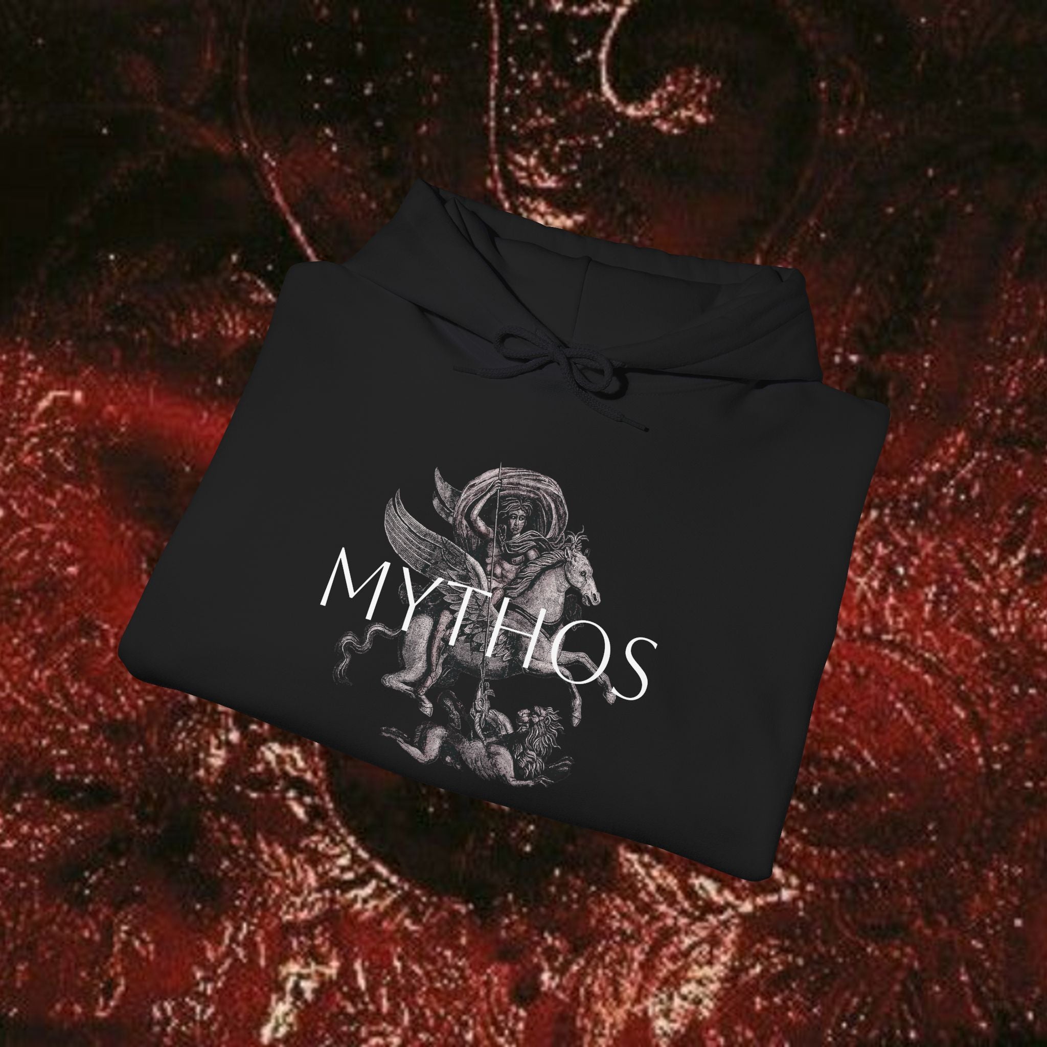 Warrior's Mythos Hooded Sweatshirt, Cozy Classically-Inspired Hoodie