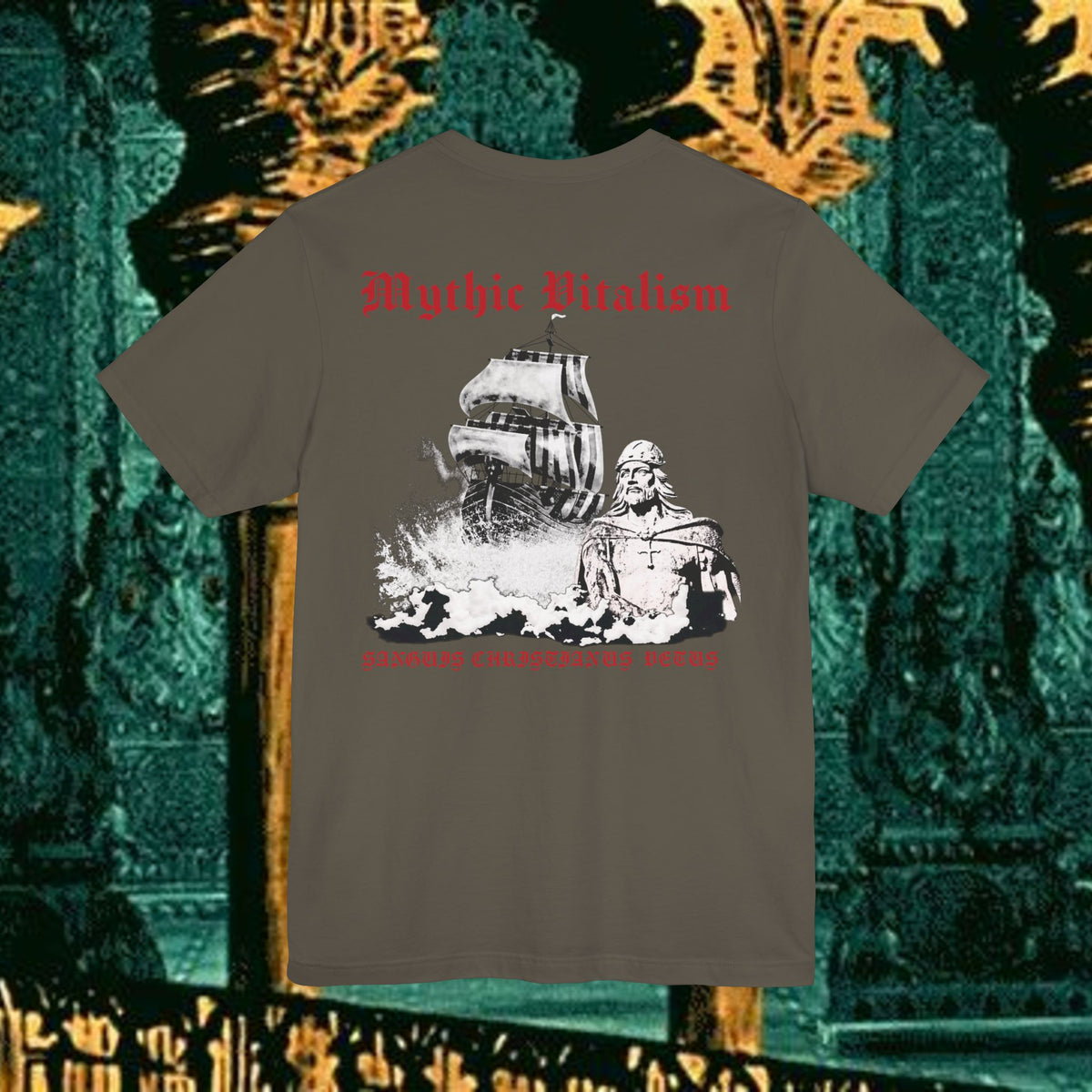 Mythic Vitalism, Sanguis Christianus Vetus Exploration and Adventure Inspired Graphic T Shirt Back Version