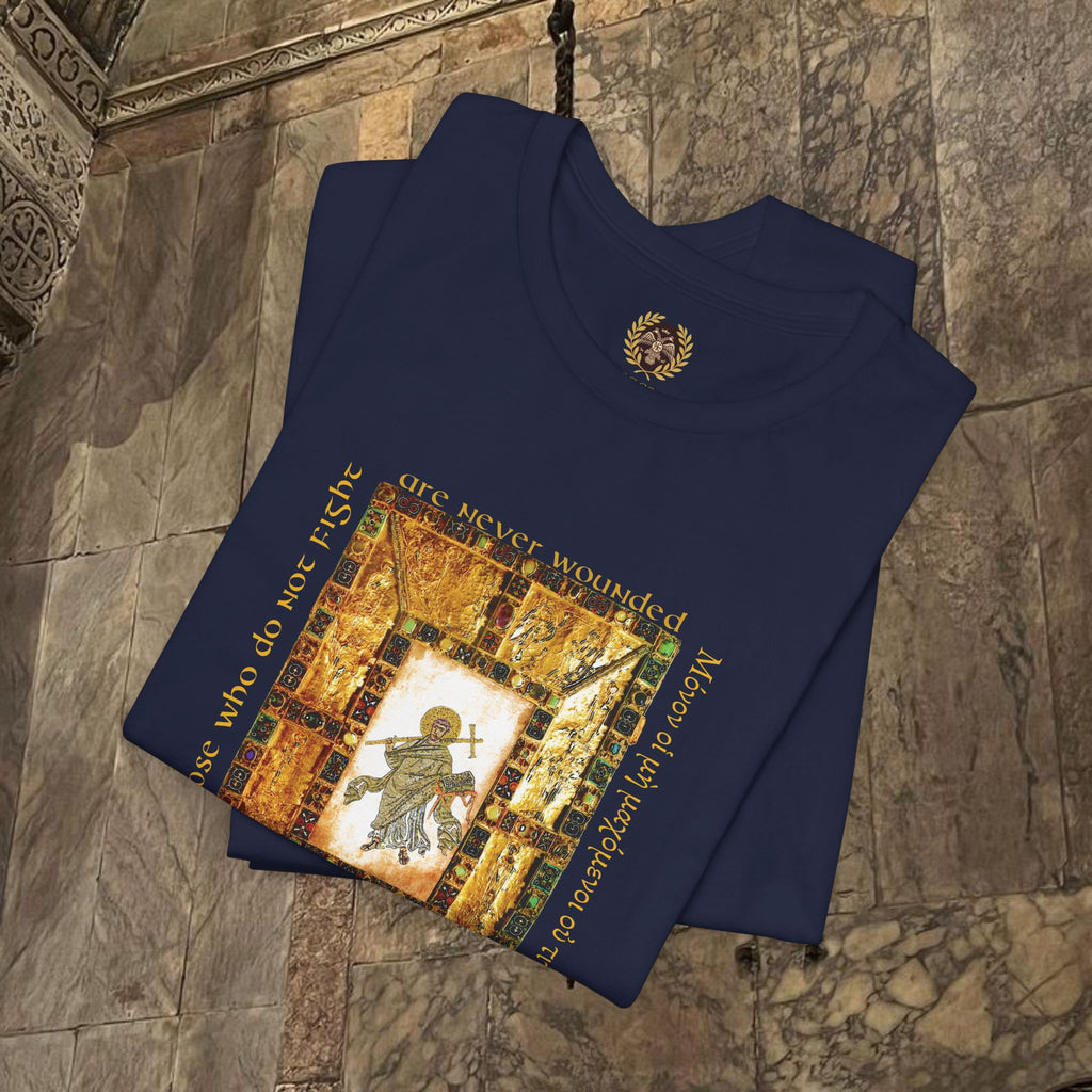 The Scholar's Manuscript Byzantine Inspired Medieval Cotton Graphic T-Shirt