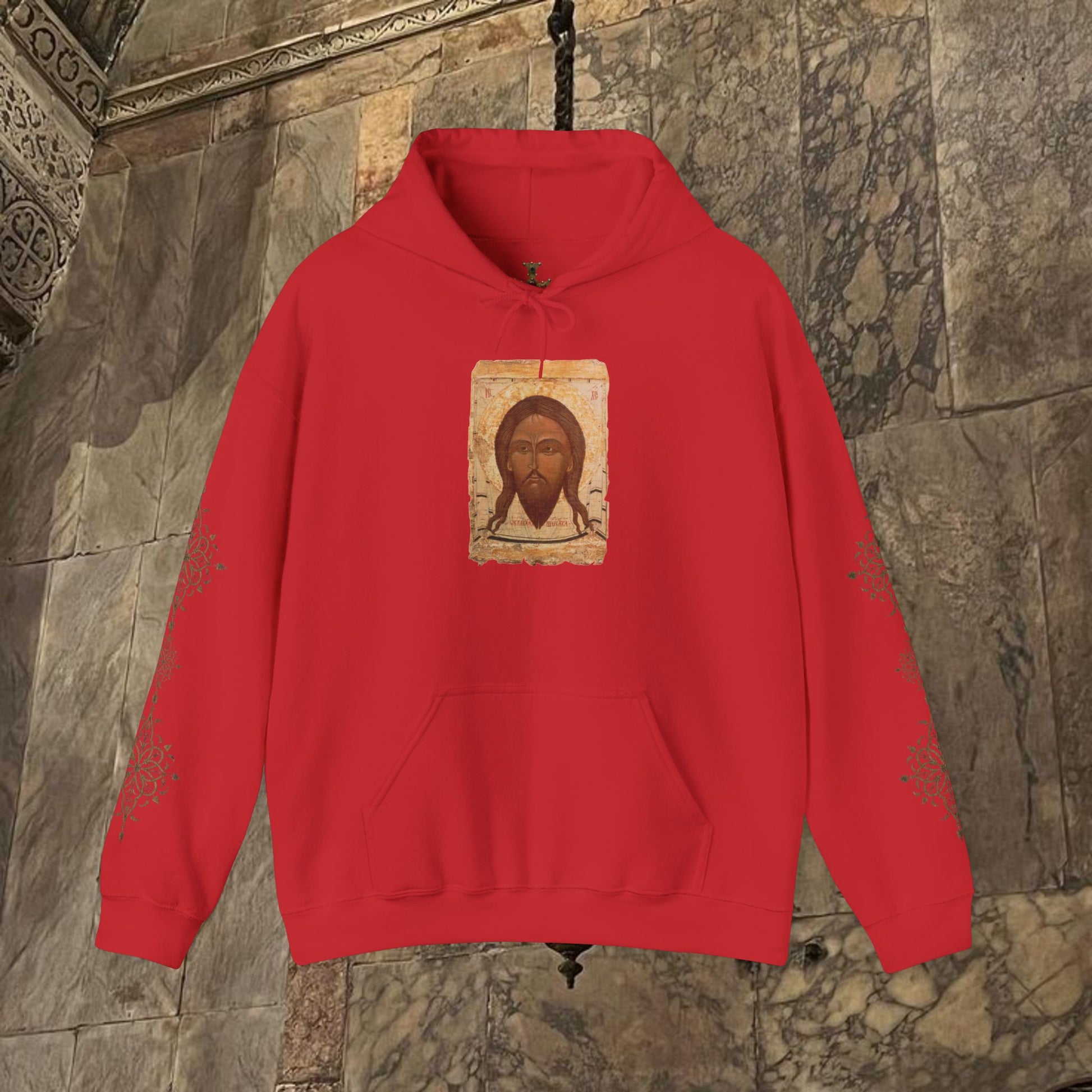 Byzantine Icon Art Hoodie - Divine Sacred Figure