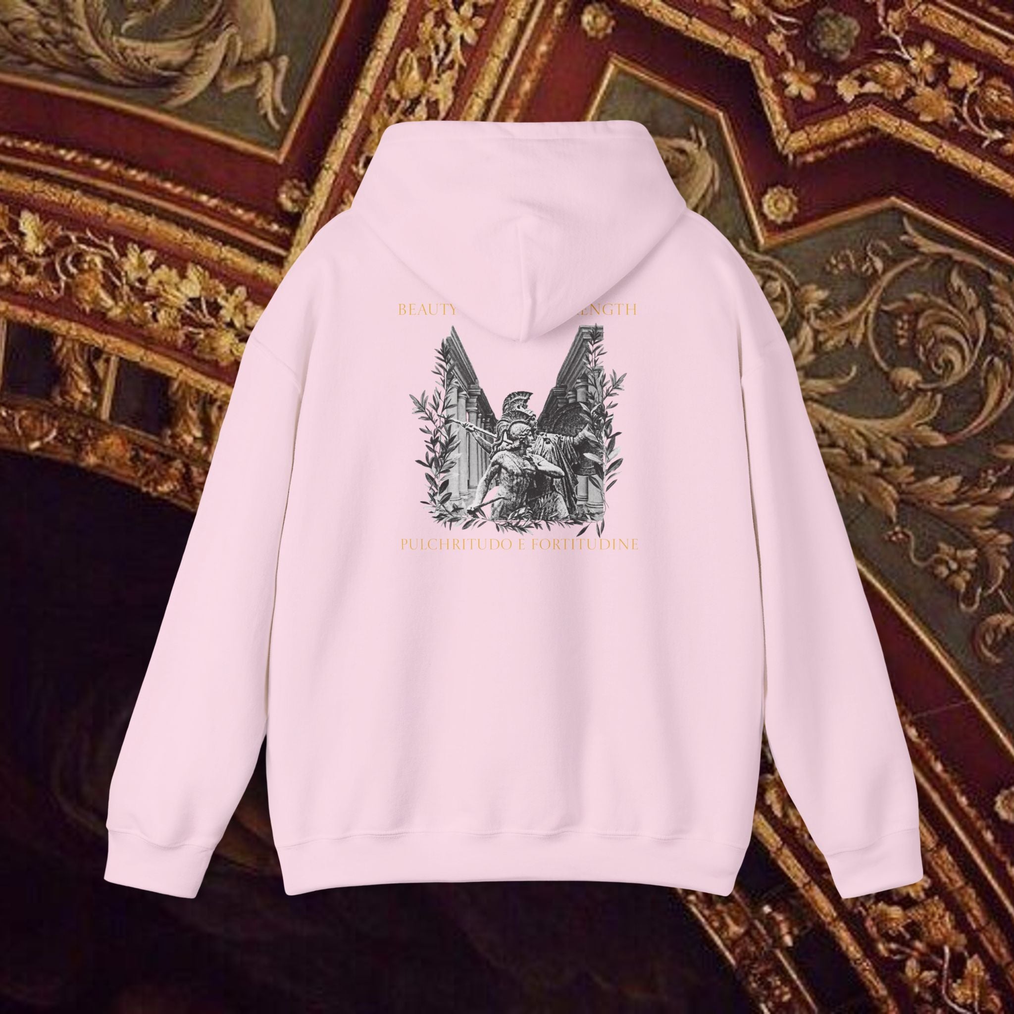 The Goddess's Protection Classically-Inspired Cotton Graphic Hoodie Back Version